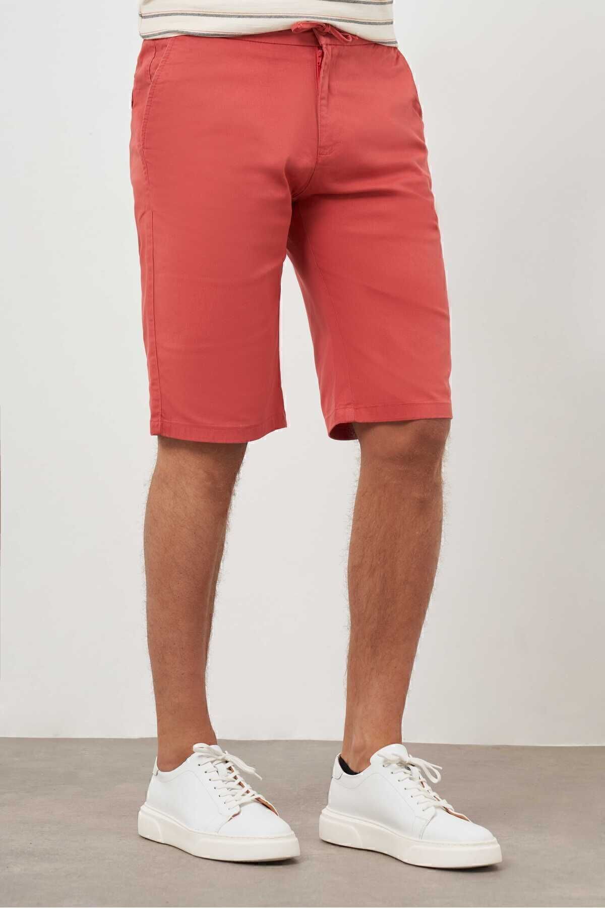 Morven-Men's Pomegranate Flower Cotton Plain Pattern Dynamic Fit Shorts 2