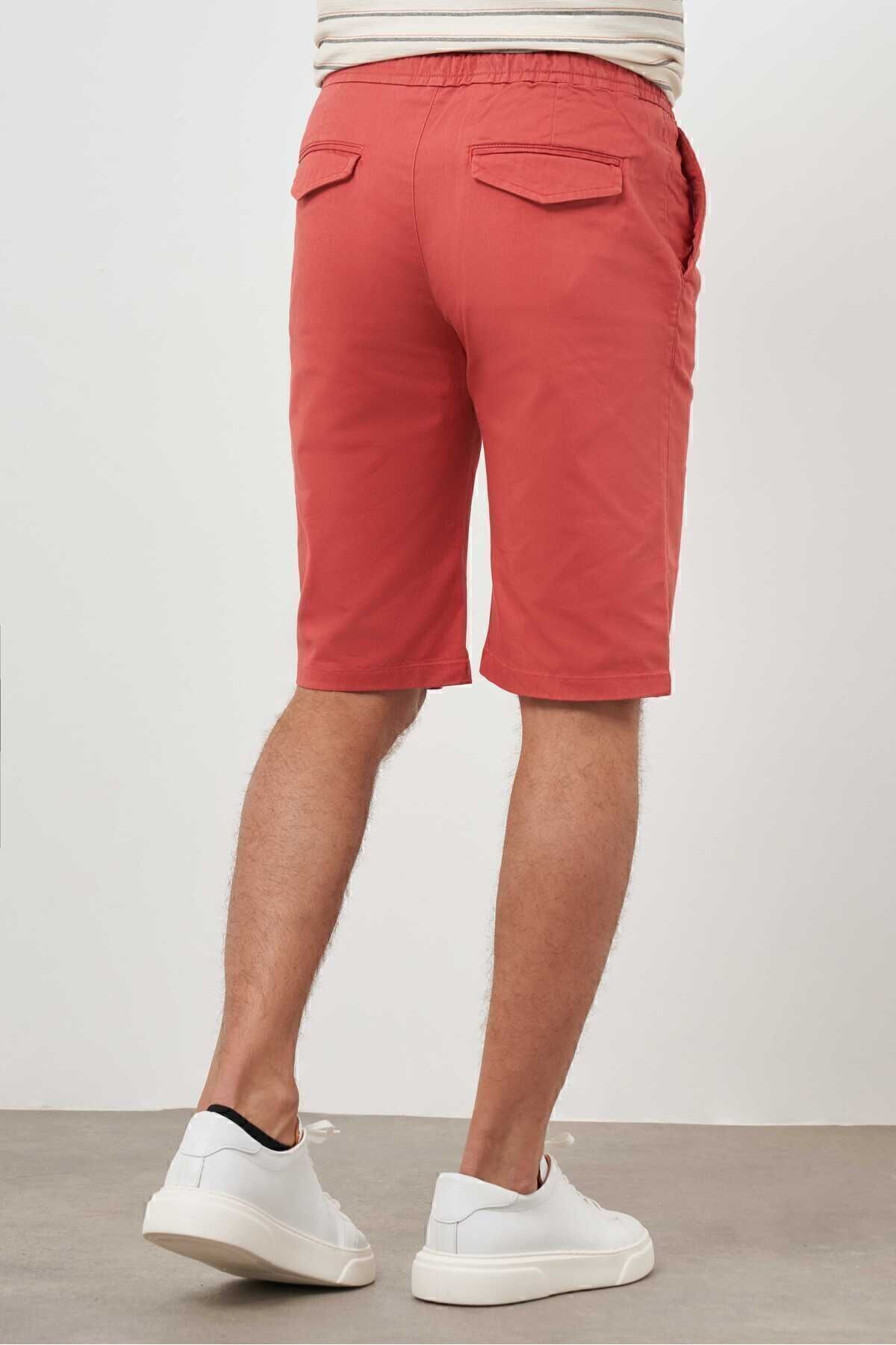 Morven-Men's Pomegranate Flower Cotton Plain Pattern Dynamic Fit Shorts 5
