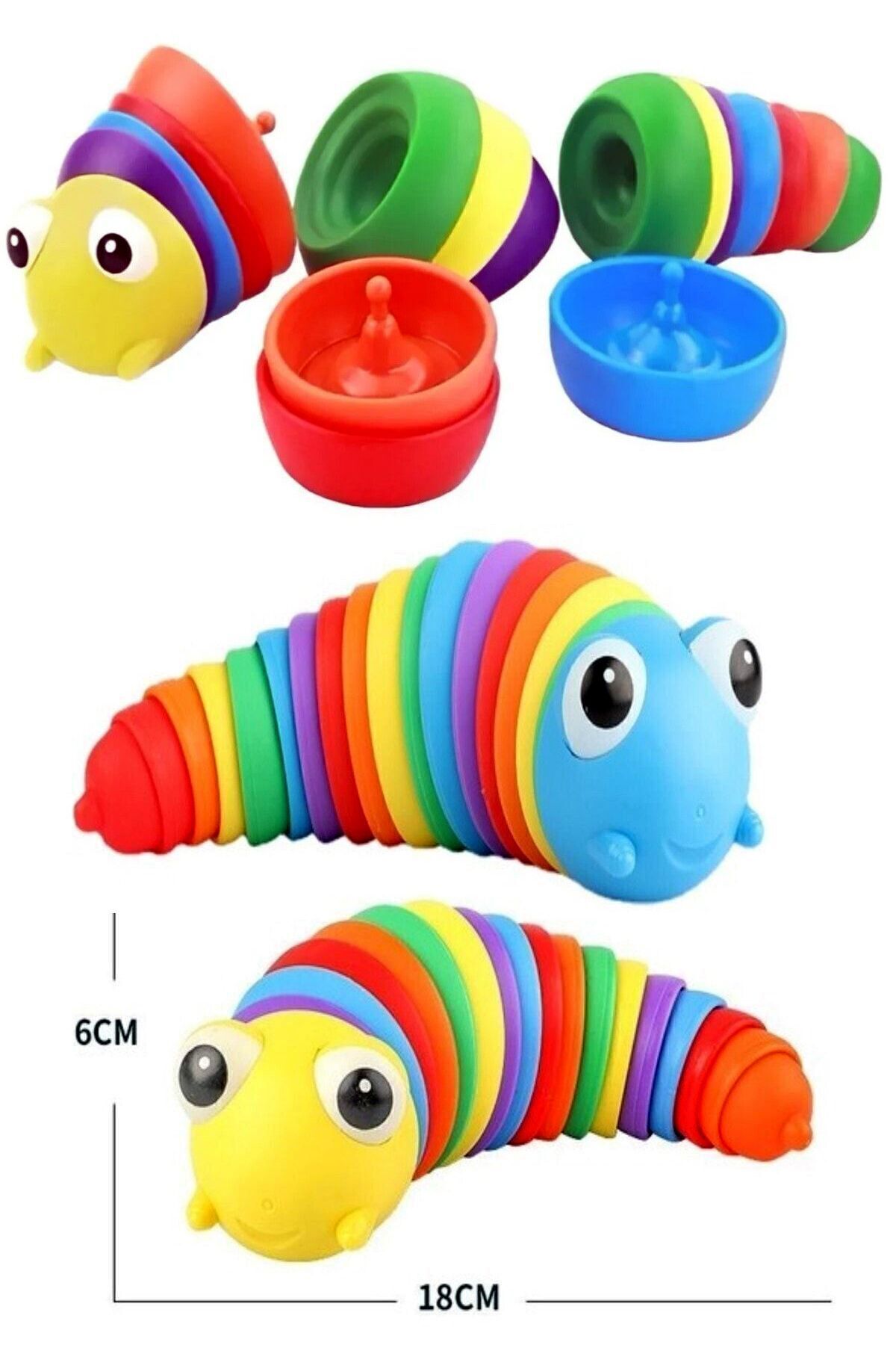 Bundeba Oyuncak Tırtıl Söktak Eğlenceli, Stres ve Anksiyete Giderici Montessori Renkli Tırtıl Oyuncağı fotoğrafı 7 (önizleme)