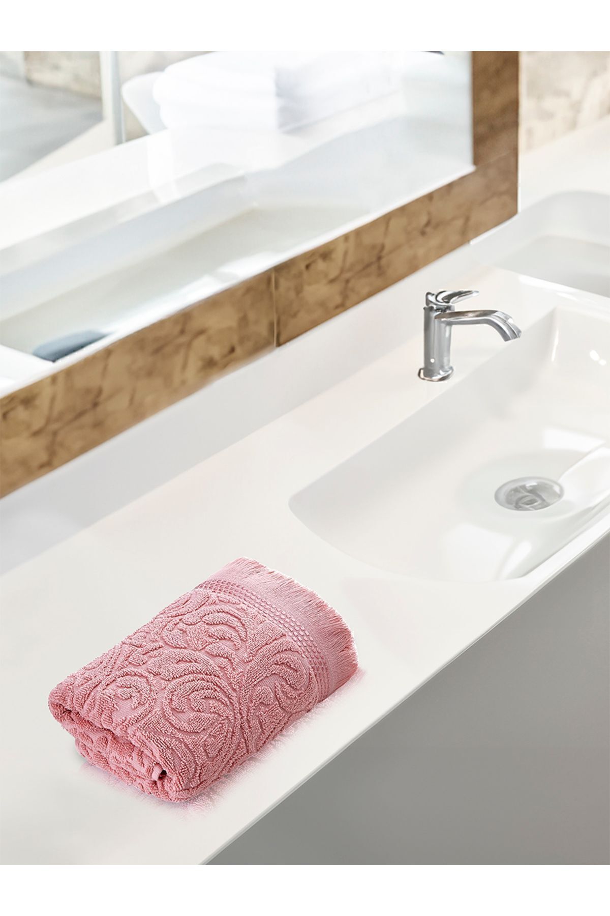 حوله آشپزخانه سفید ESRA JACQUARD با 50x90 سانتی متر Karna Home