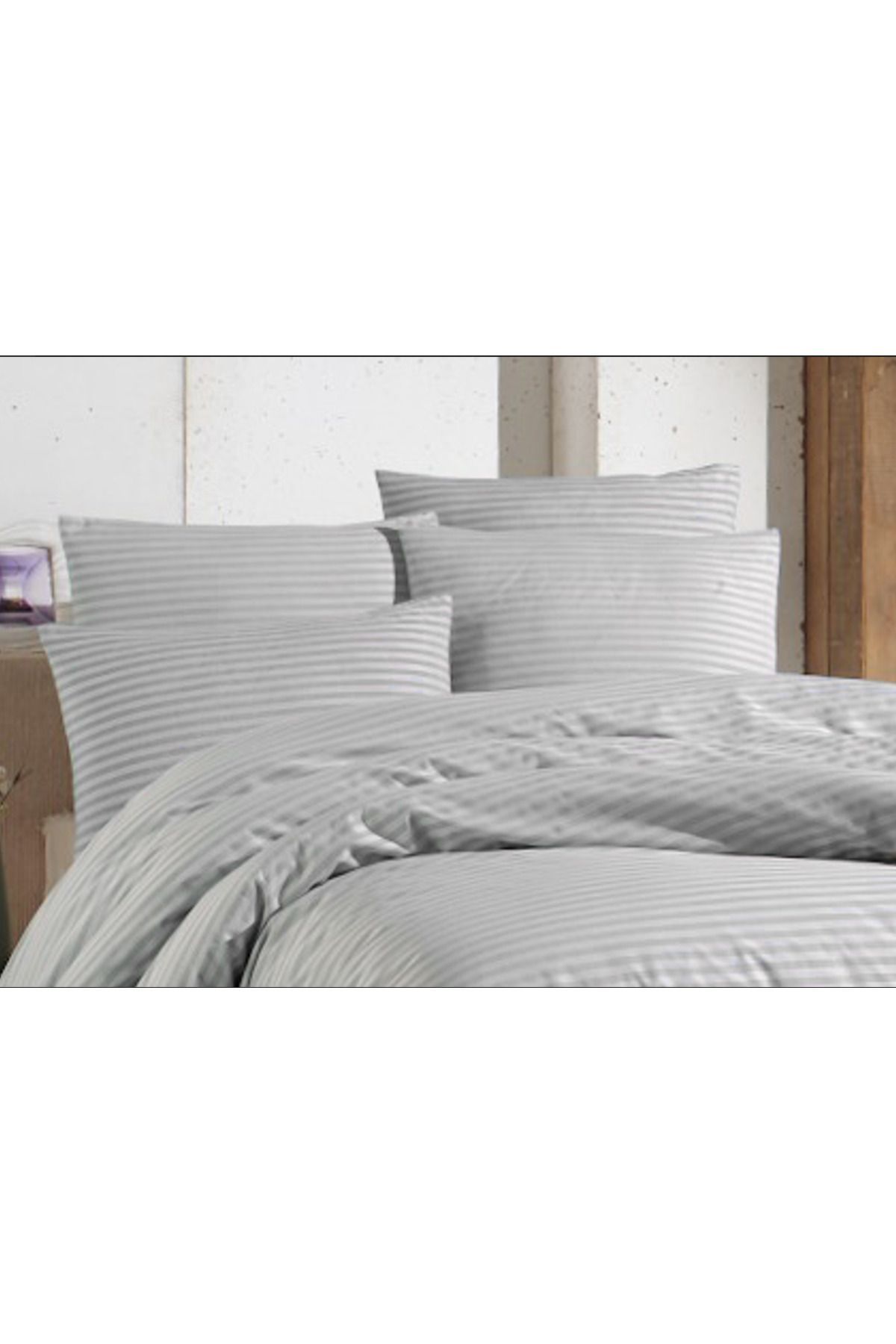 Formeya-Einzelbettbezug-Set mit gestreiften elastischen Laken 3
