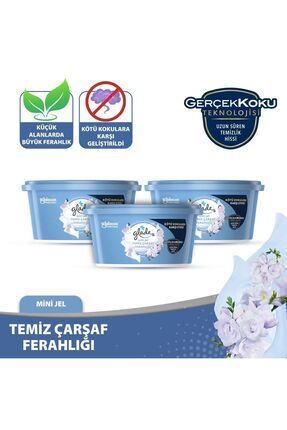 Glade Mini Jel Oda Kokusu Temiz Çarşaf Ferahlığı 3 'lü Set