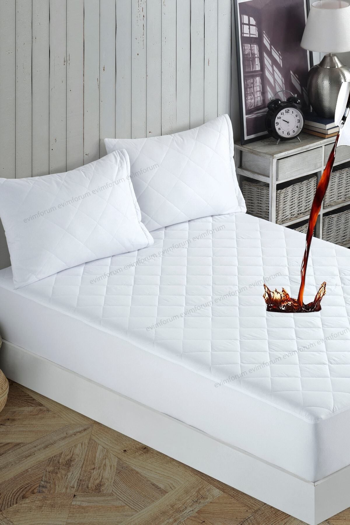 Adelya Comfort Quilted Liquid-Proof Mattress Protector Fitted Mattress 10 Different Sizes