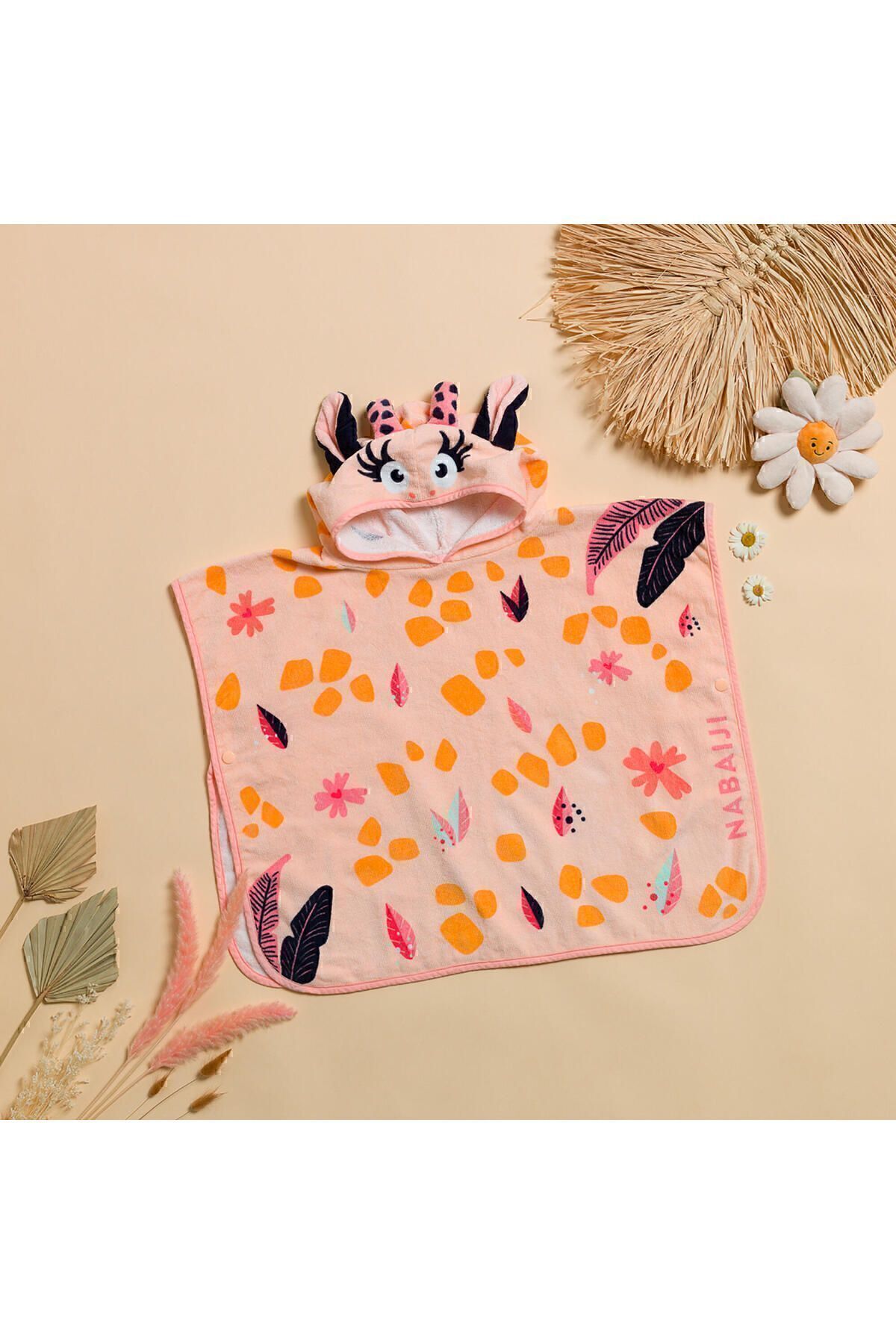 Decathlon NABAIJI Beyaz Pembe Zürafa Desenli Pamuklu Bebek Pançosu fotoğrafı 2 (önizleme)