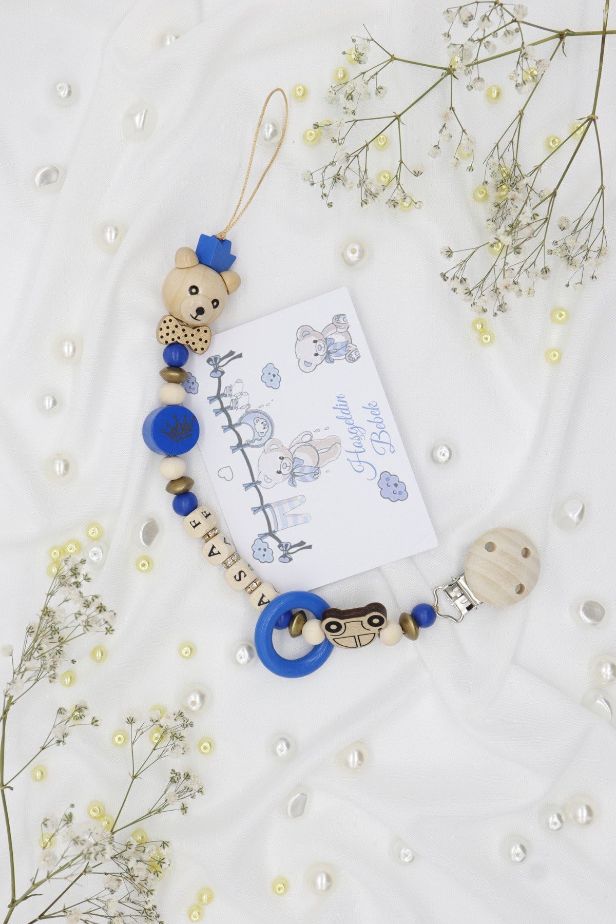 lilamtasarım Isimli Emzik Zinciri - Emzik Askısı - Bebek Hediyesi fotoğrafı 3 (önizleme)