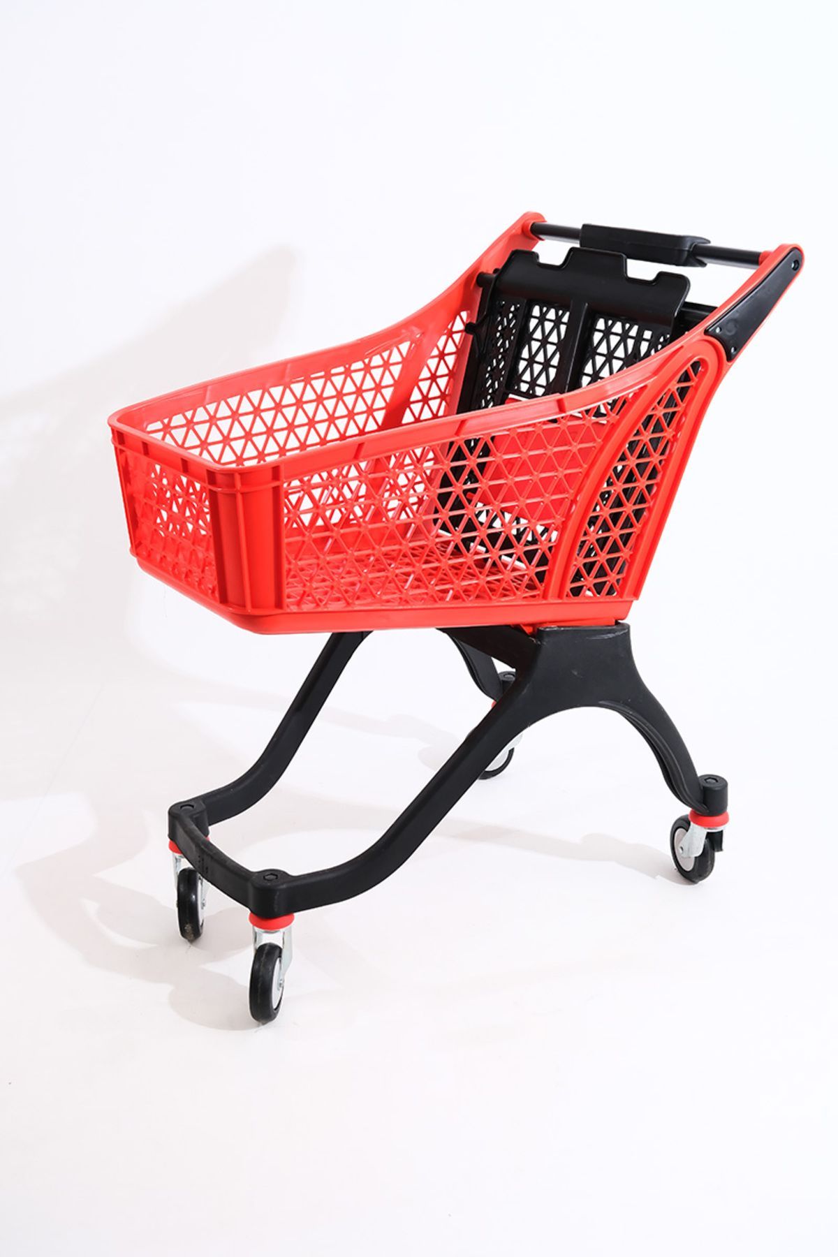Rafiste Plastik Market (Alışveriş) Arabası 100 L Kırmızı