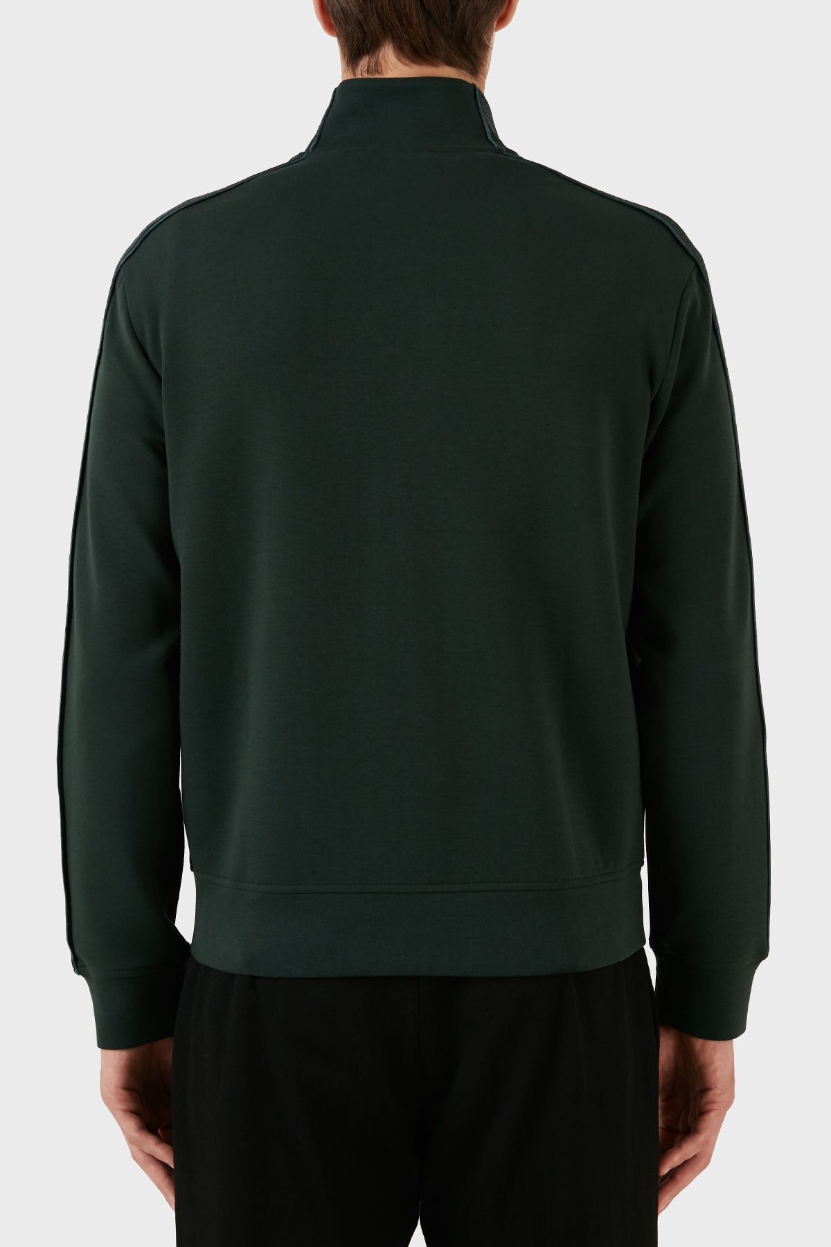 یقه جیبی کانگورویی زیپ دار پنبه ای عرق گیر مردانه SWEAT 6R1MF1 1JHSZ 0 Emporio Armani