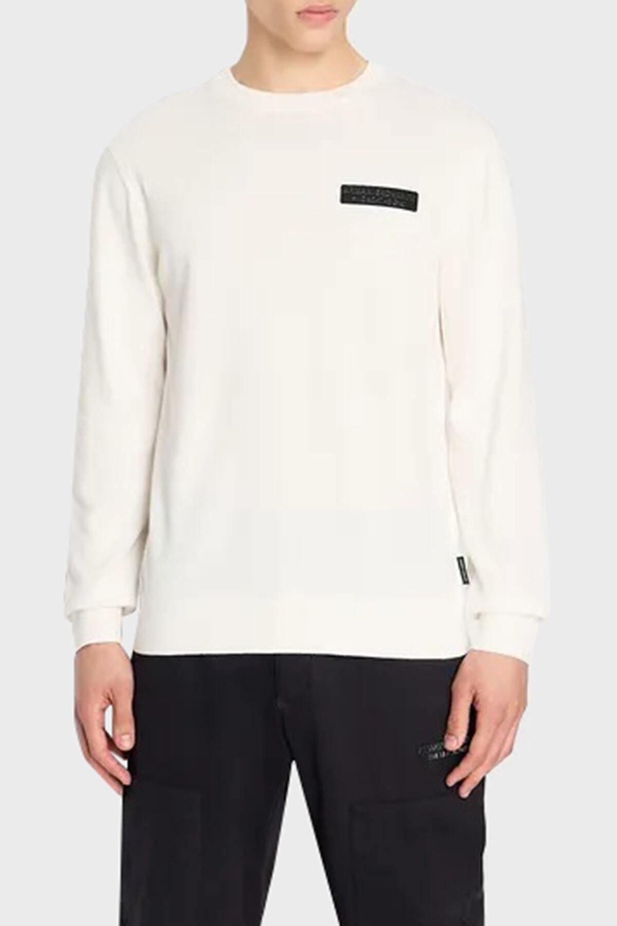 پلیور سفید مردانه پنبه به طور منظم لباس یقه دوچرخه قزاق 6rzm1e ZMX8Z 1116 Armani Exchange