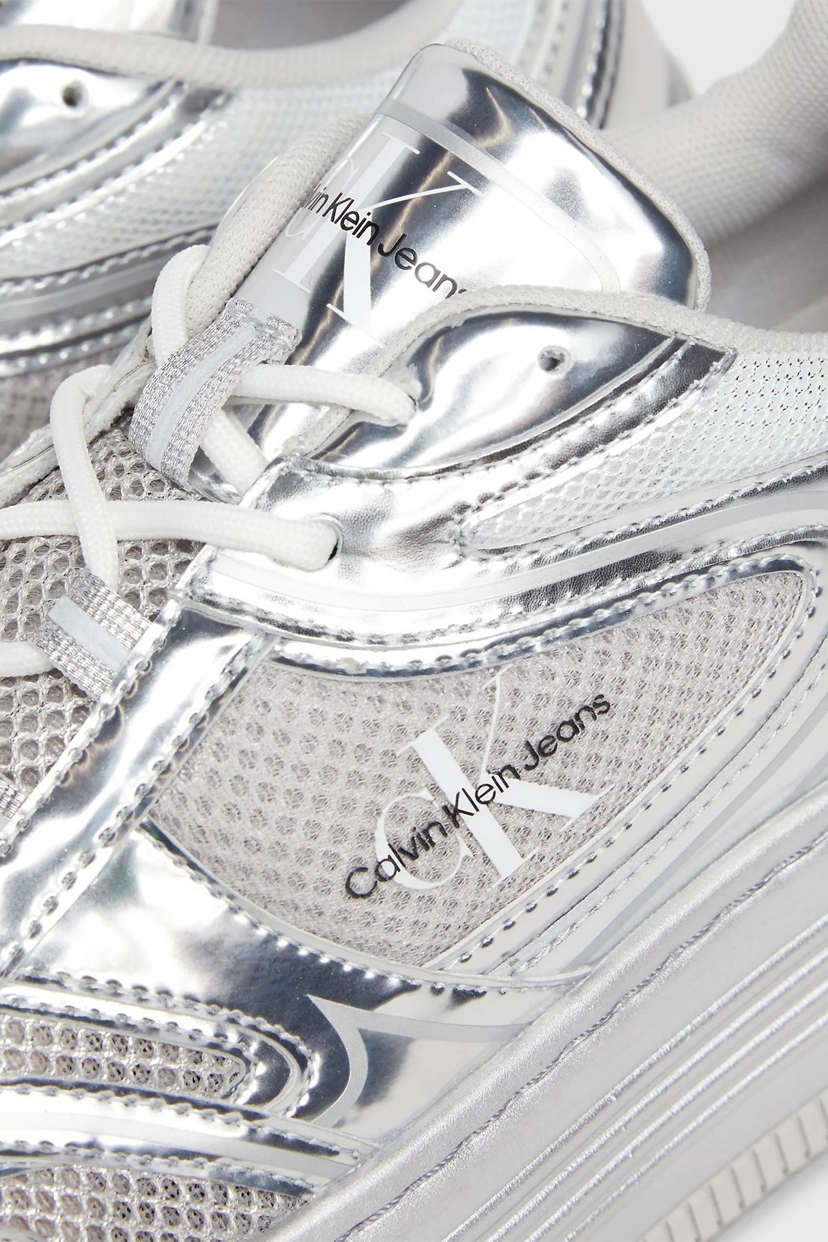 Calvin Klein Sneakers Silver colored Short heels 1 4 cm Trendyol