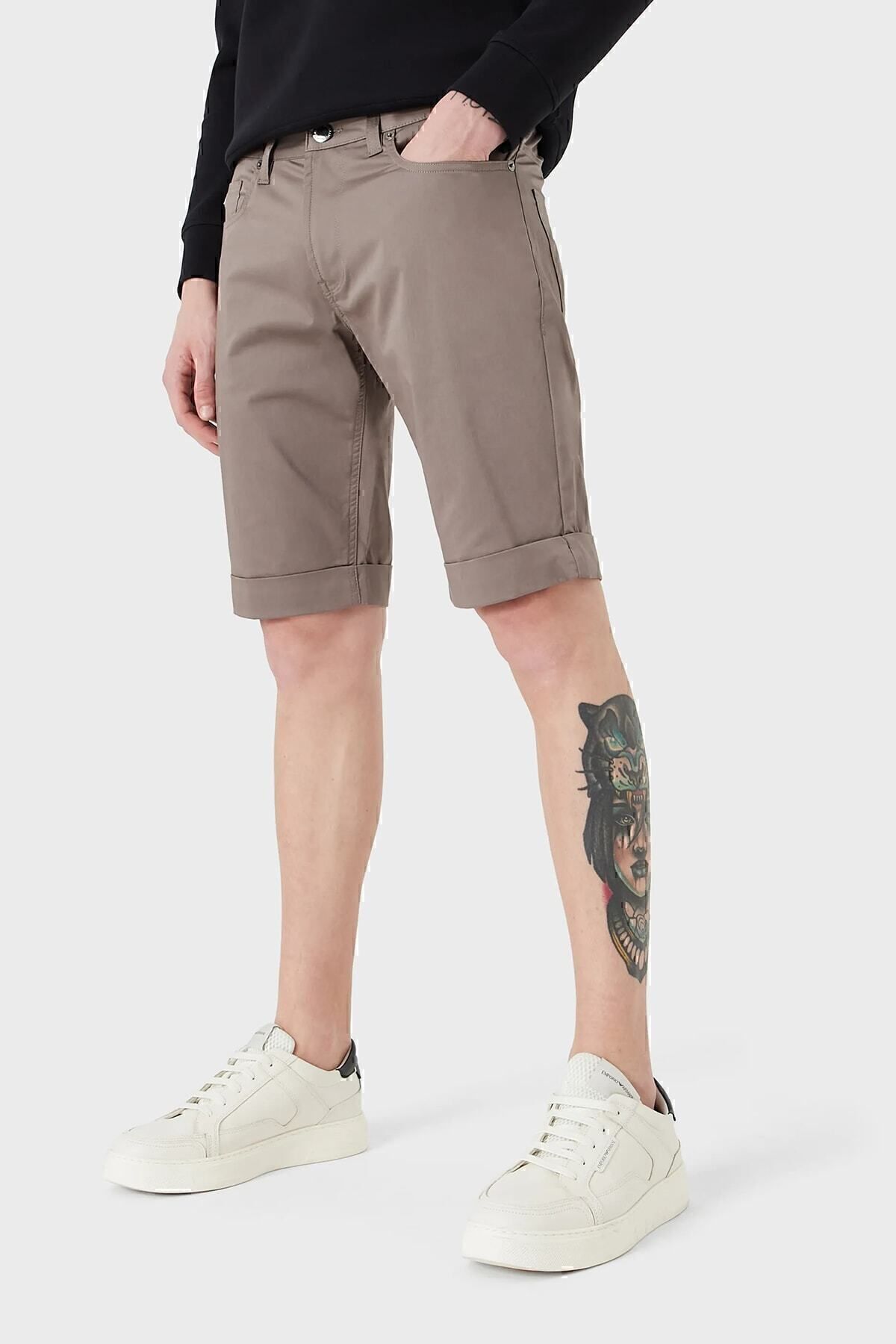شلوار کوتاه نخی منظم با شلوارک جیبی مردانه 8n1pa6 1nj7z 0144 Emporio Armani