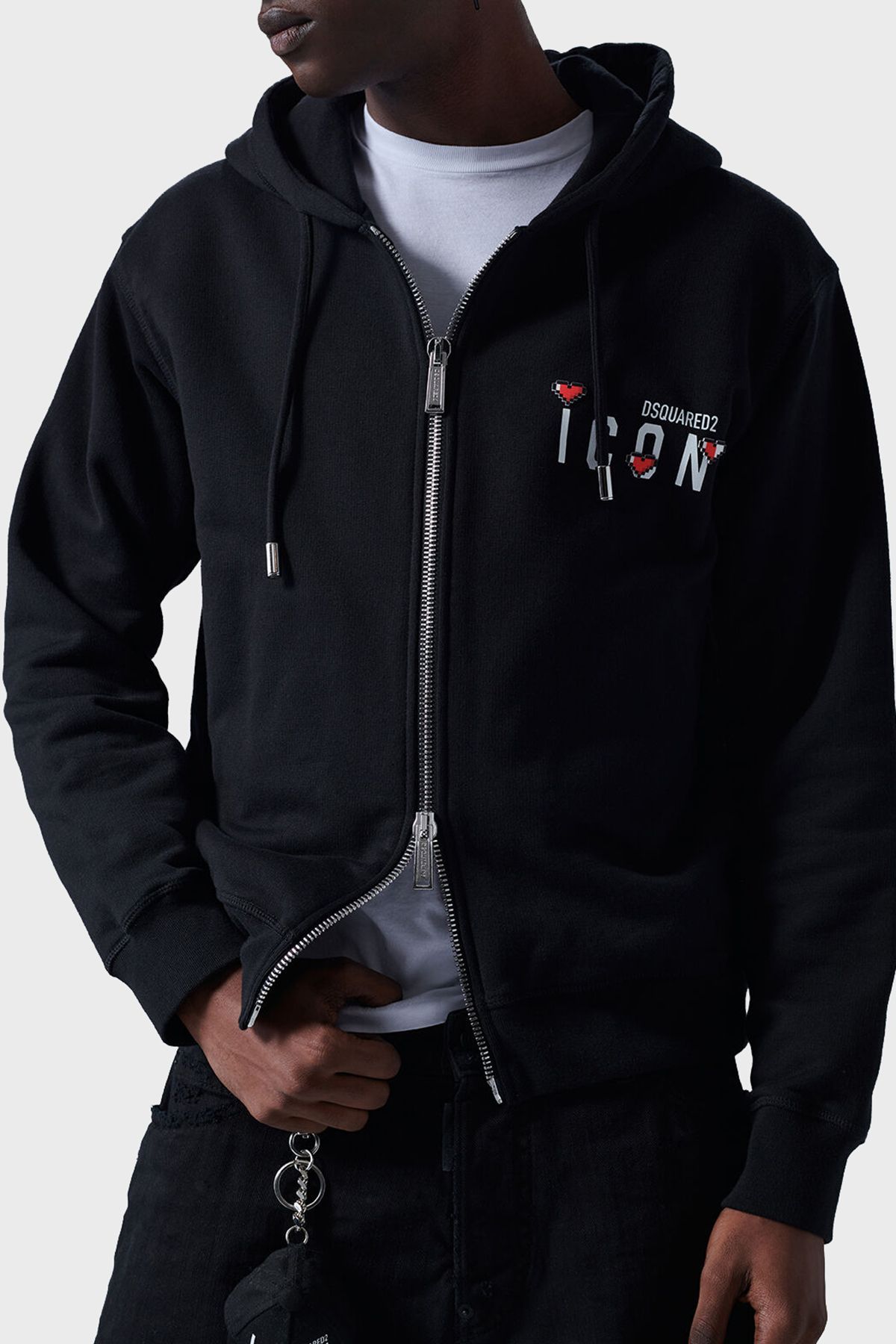 Sweat مردانه SWEAT S79HG0011 S25516 900 کتون ریلکس فیت هوددار DSquared2