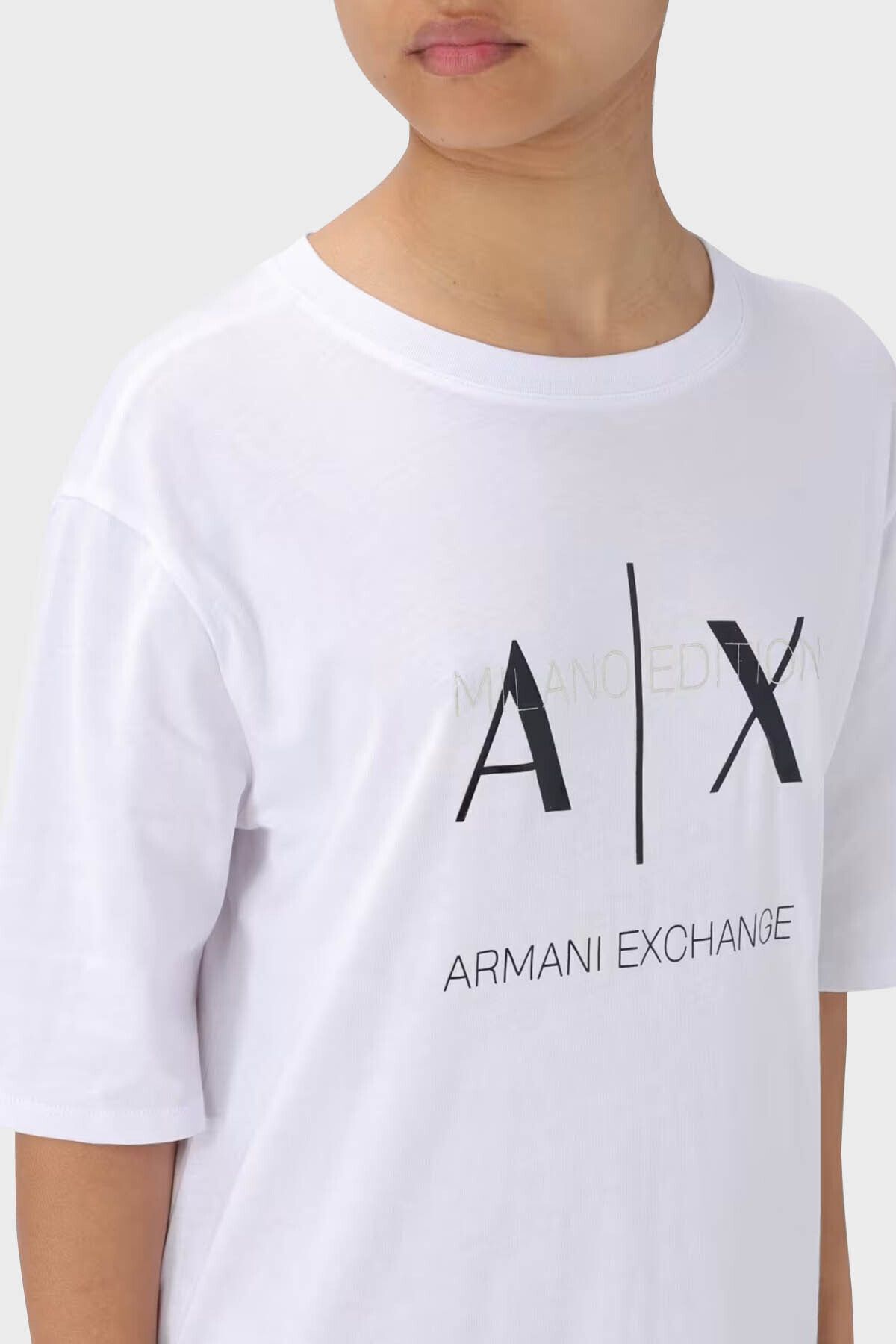 Armani Exchange-Rochie midi din bumbac, cu potrivire relaxată, ROCHIE 3DYA79 YJ3RZ 1000 3