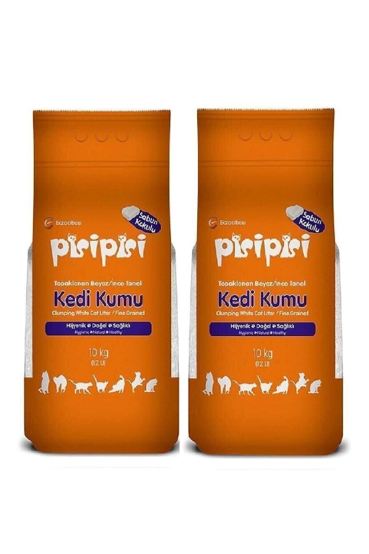 Pisi Pisi Sabun Kokulu Bentonit Kedi Kumu Ince Taneli 10 Kg 12l X2