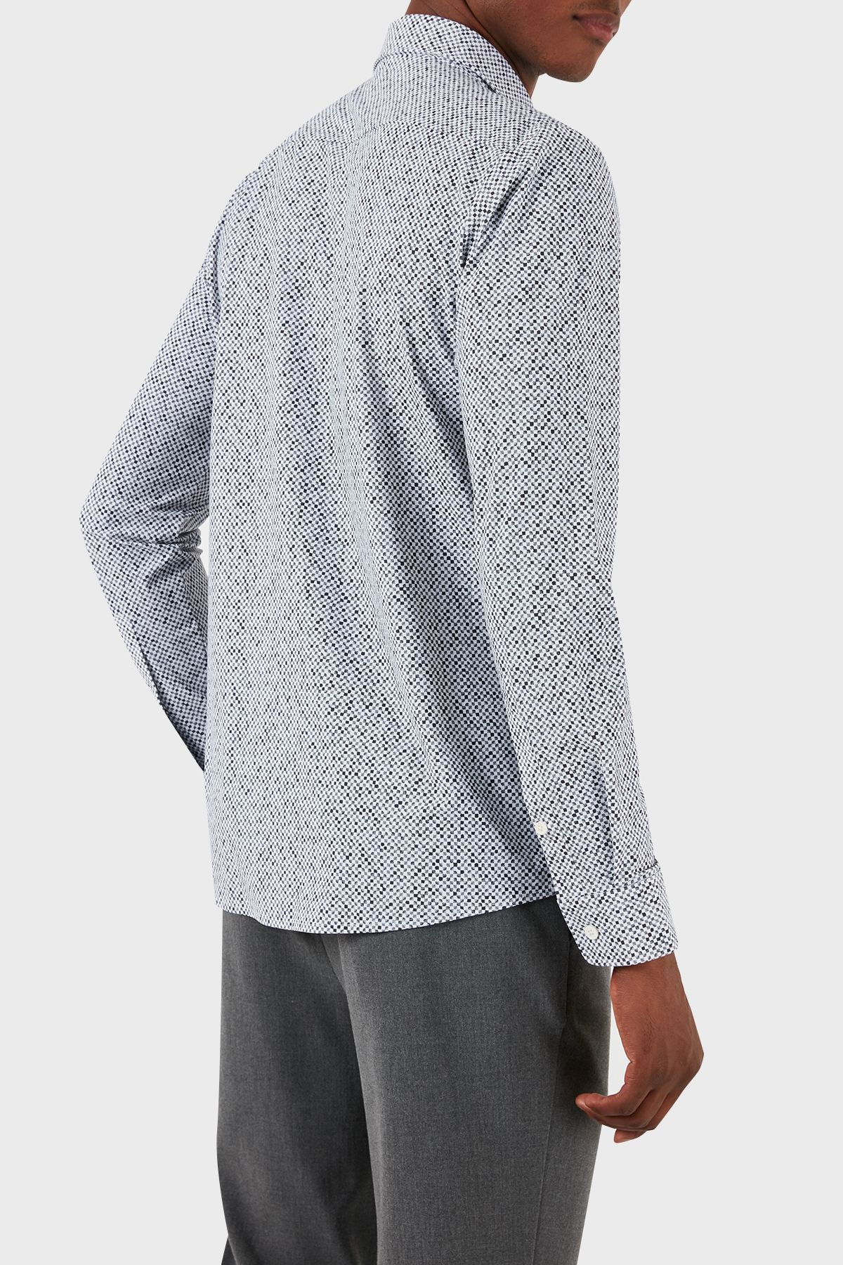 پیراهن / بلوز دکمه دار خاکستری مردانه STRECH SLIM FIT 033 BOSS
