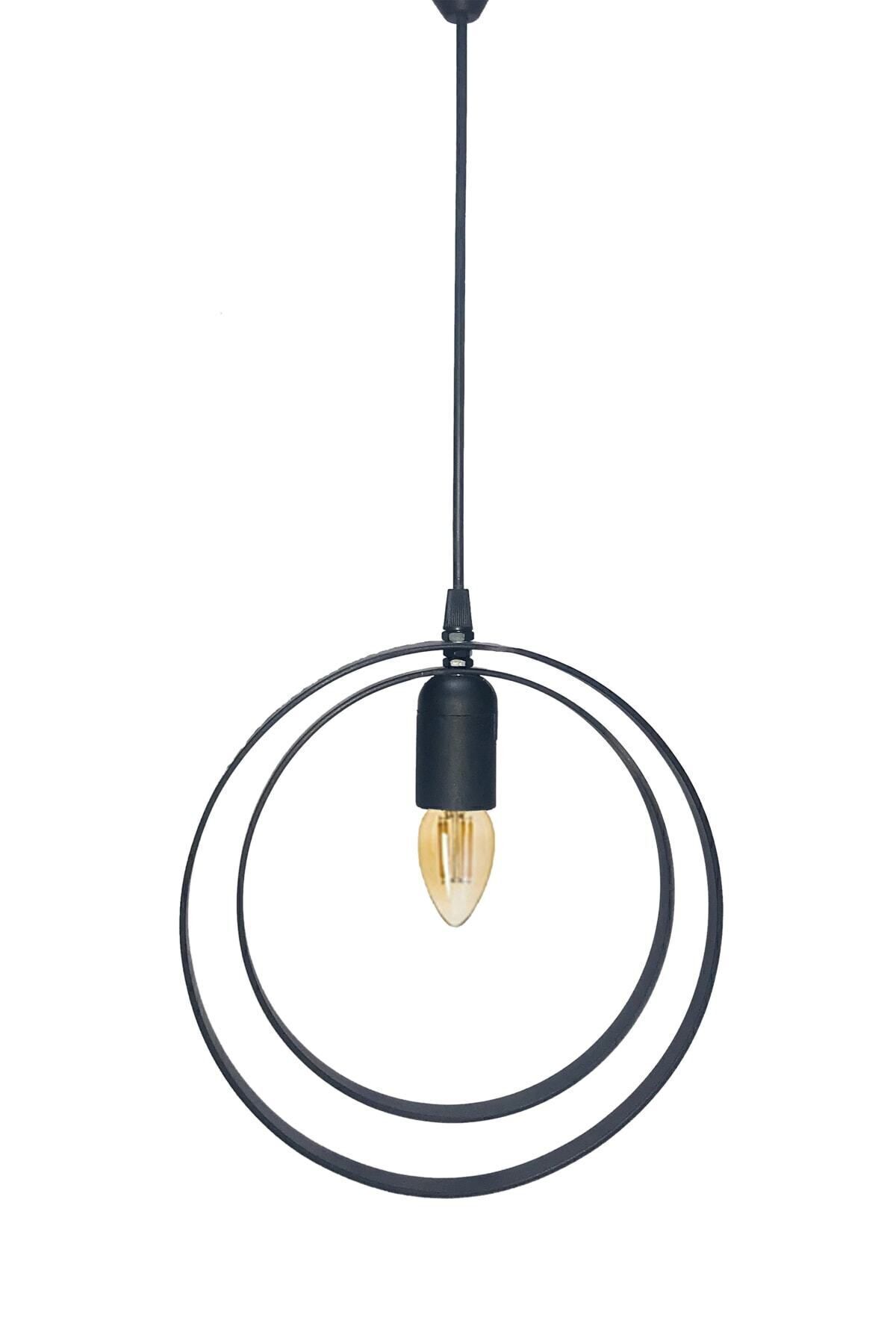 Bundera-Runden Chandelier Black Metal Pendant Lamp Wrought Iron Retro Rustic Office Cafe Hotel Decorative Modern Ceiling Lamp 6