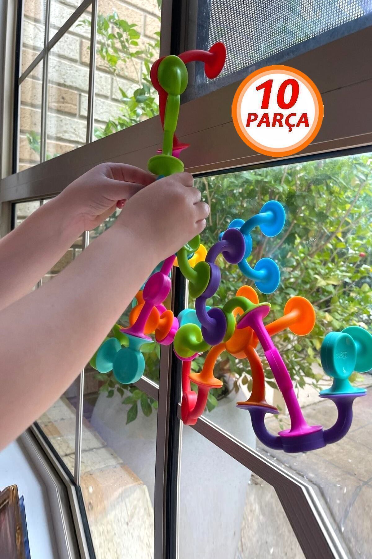 Bundeba 10 Parça Vantuzlu Vakum Molekül Yapı Silikon Taşları Popit Eğitici Oyuncak Squigz Puzzle Yapboz fotoğrafı 6 (önizleme)