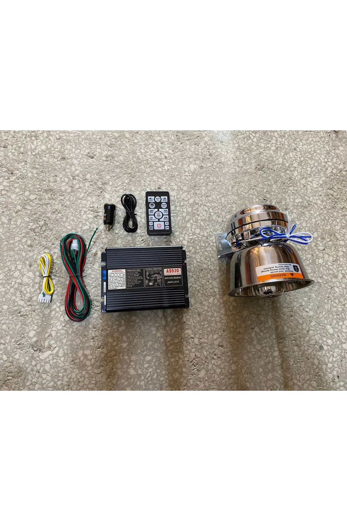 FV-TUNİNG Profesyonel Polis Sireni Uzaktan Kumandalı Güçlü Siren Kablosuz As920 Metal