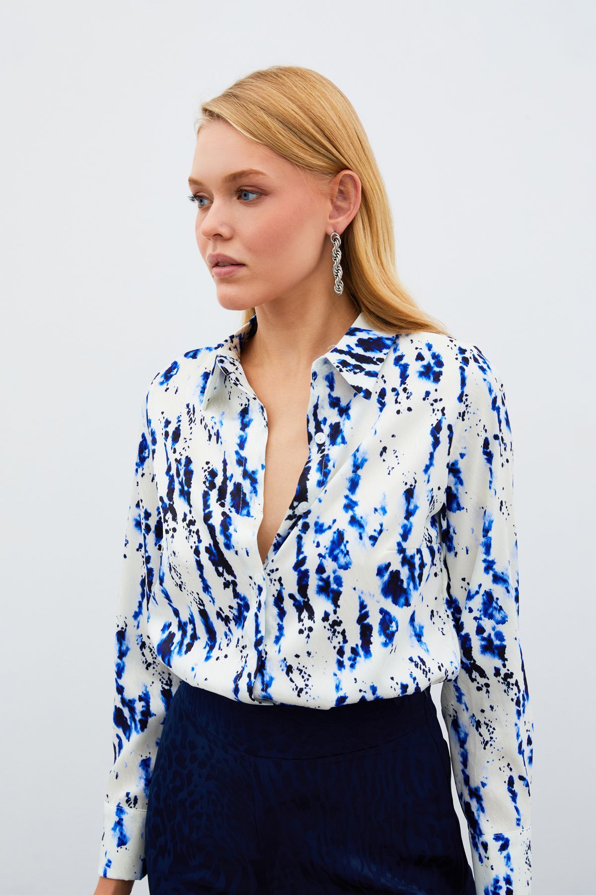 Sateen-Sax Blue Grizzly Long Shirt 2