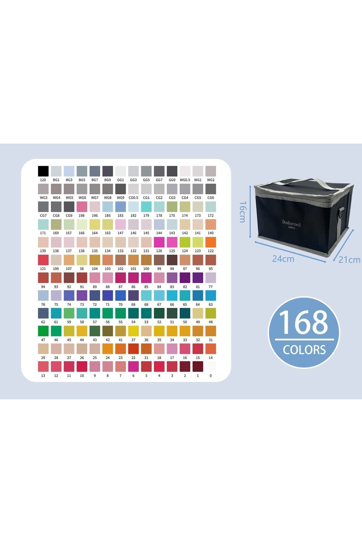 Dodocool-Set of 168 Double Ended Touch Marker Art Design Pens 2