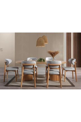 Ukbe Sofa Bohem 6'lı Yemek Masası Sandalyesi