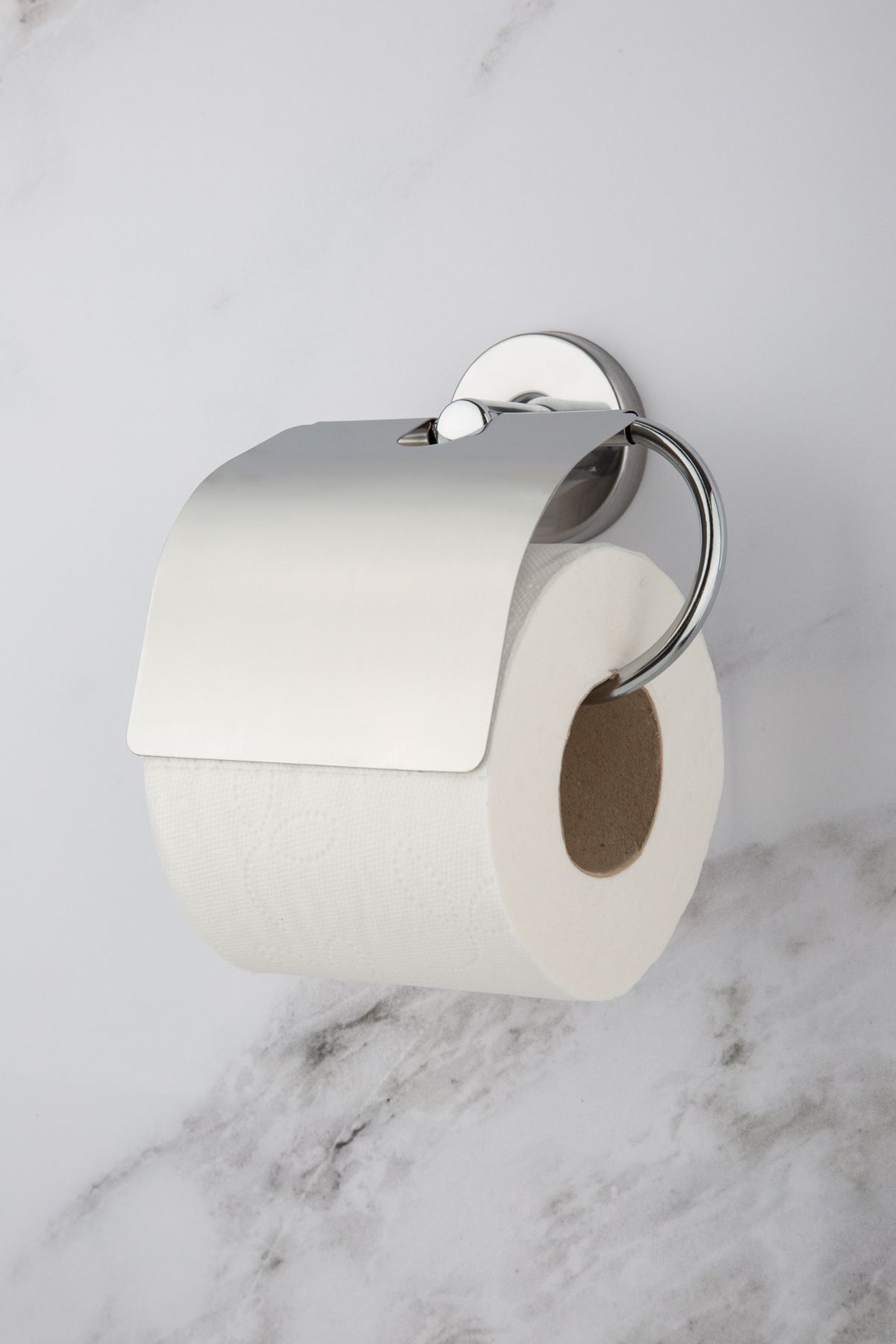 UG Home-Σετ αξεσουάρ μπάνιου Chrome 3 τεμαχίων - Μακρύς κρεμάστρα για πετσέτες, τουαλέτα με φαρδύ κάλυμμα και μπουρνούζι 4
