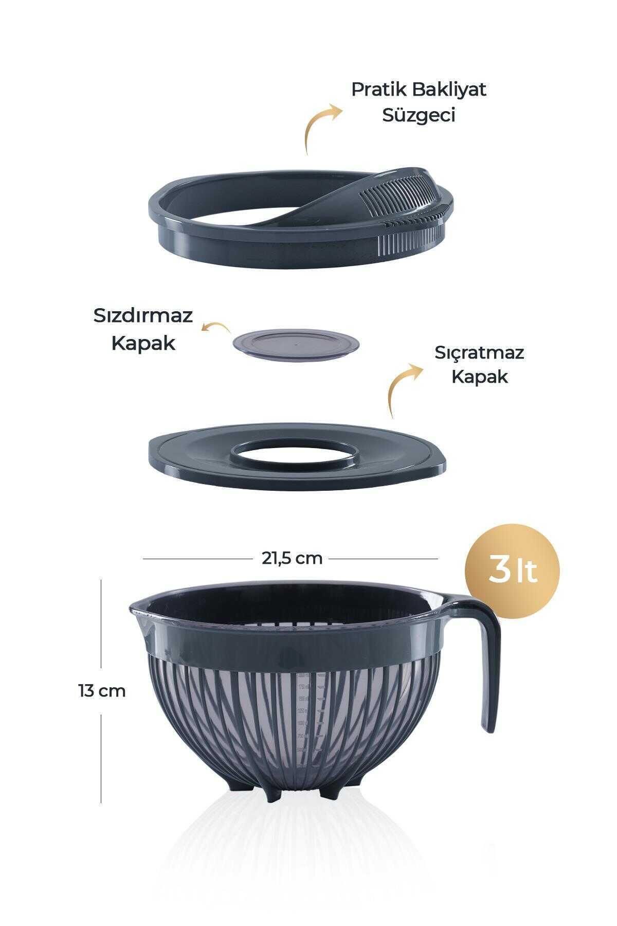 ACAR-Bnm-3958 Acar Linea Set of 3 - Bowl with Mixer and Strainer 3