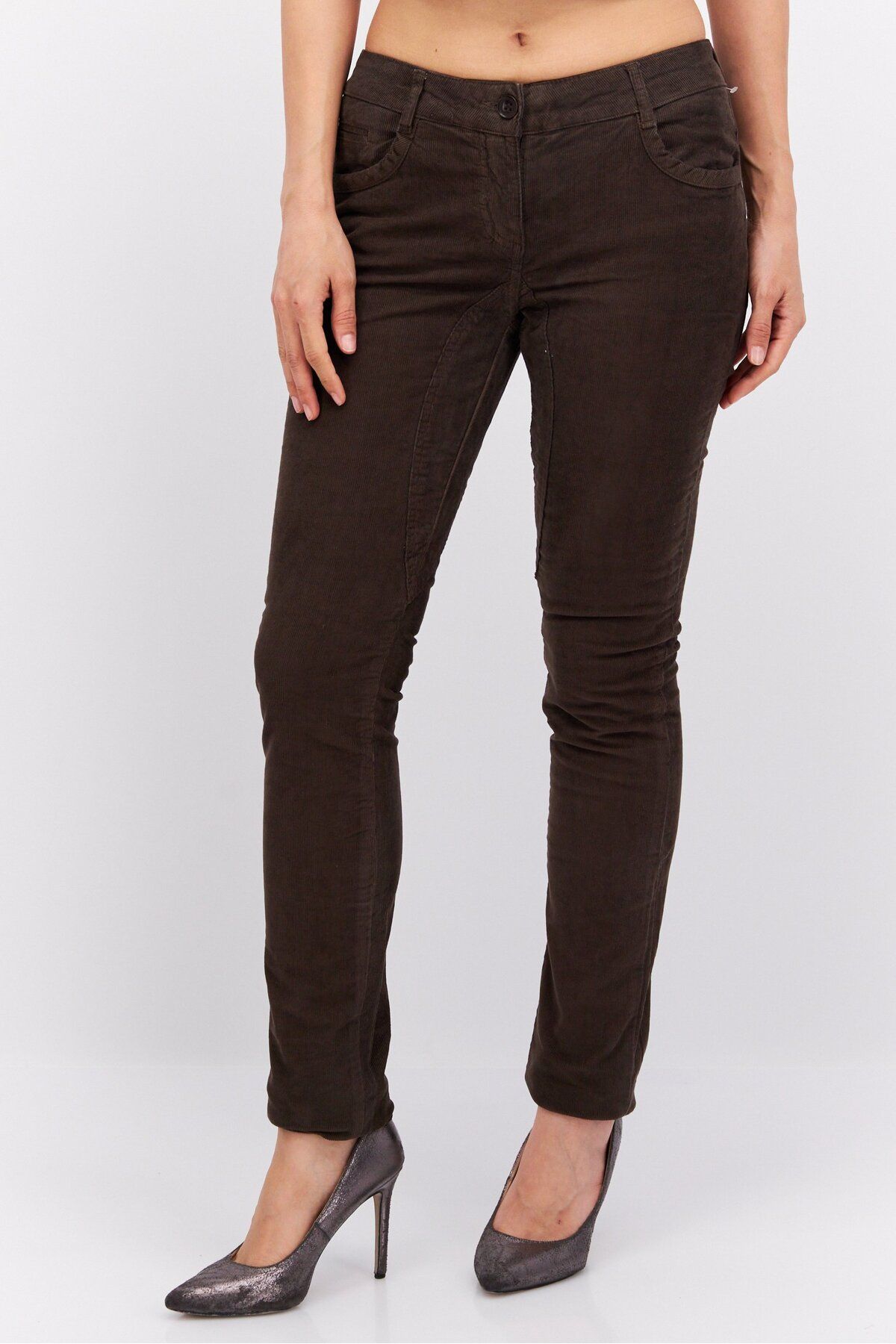Timberland Women Regular Fit Corduroy Pants Brown Trendyol