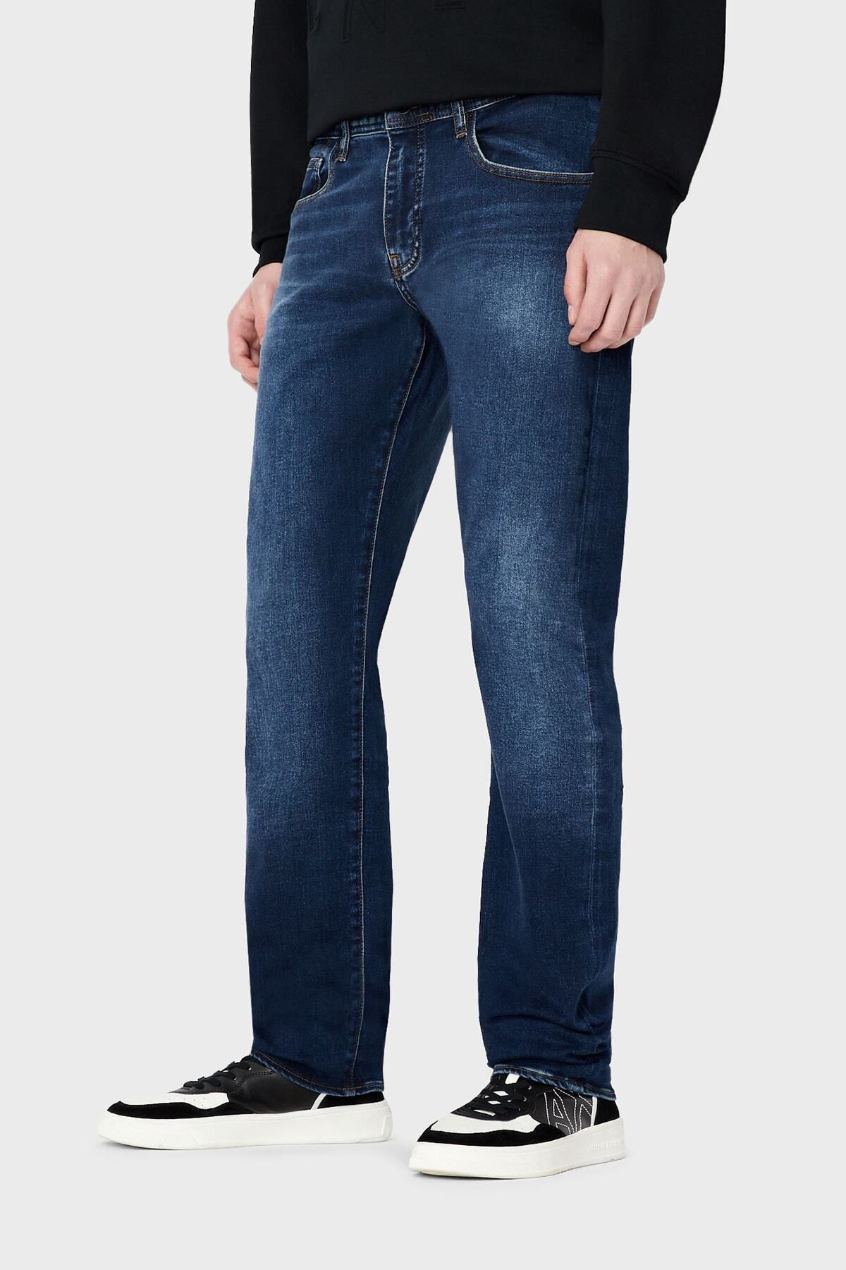 شلوار جین آبی مردانه کمر معمولی پنبه ای باریک J13 3rzj13 Z1xxz 1500 Armani Exchange