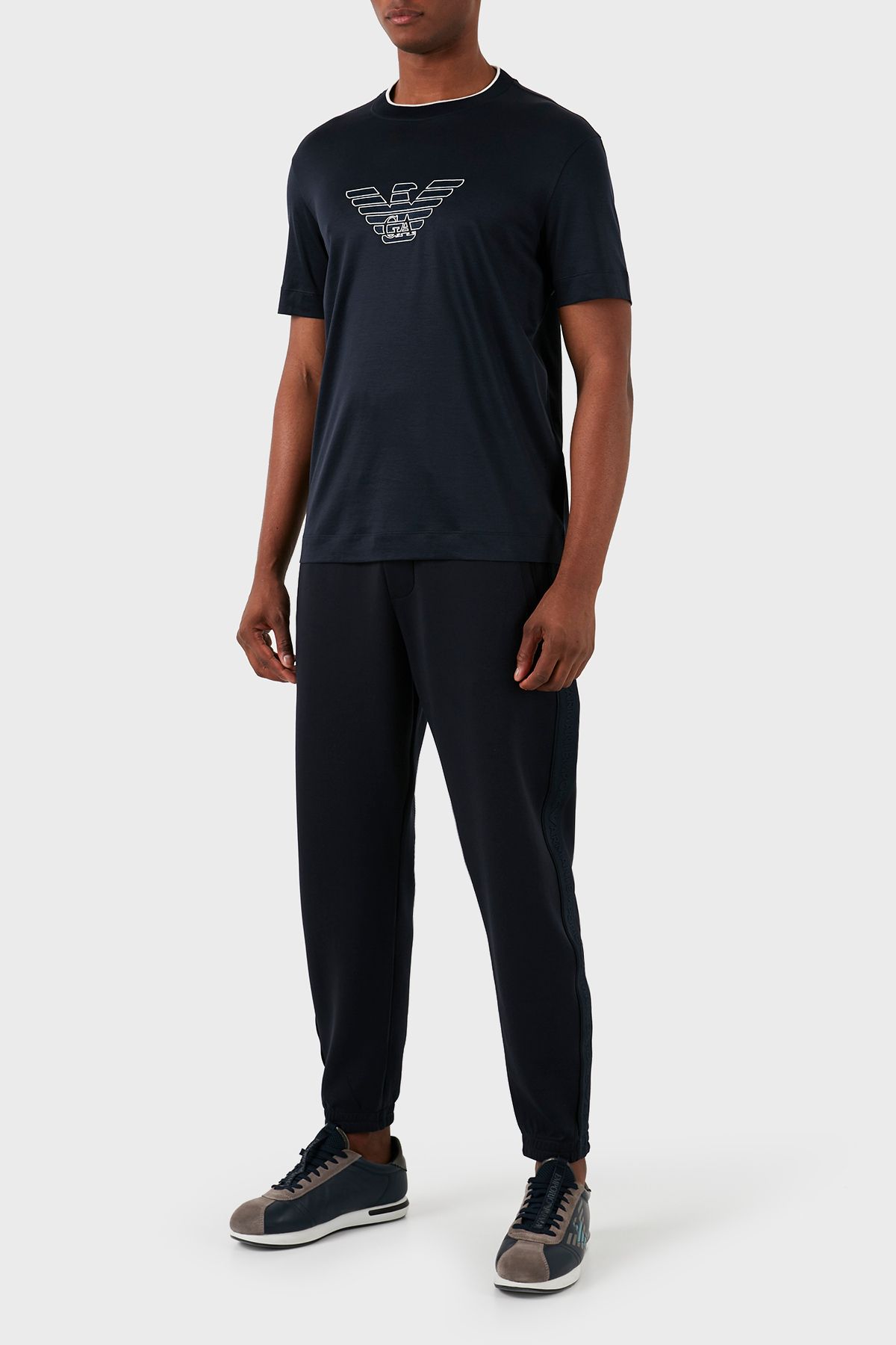 امپوریو آرمانی شلوار ورزشی Jogger کتون معمولی شلوار مردانه 3D1P68 1JHSZ 0920