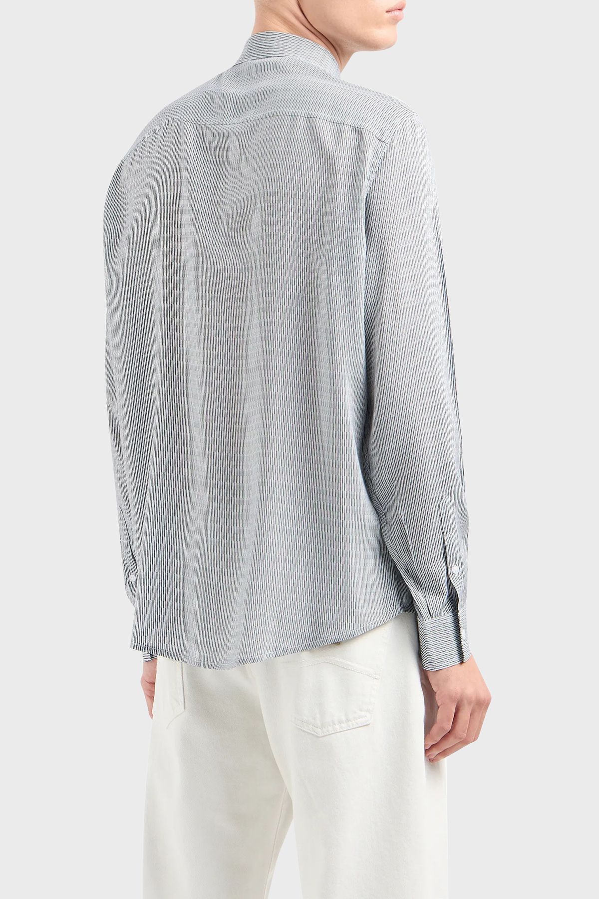 پیراهن / بلوز دکمه دار خاکستری مردانه مناسب 3DZC48 ZnRNZ 71BA Armani Exchange