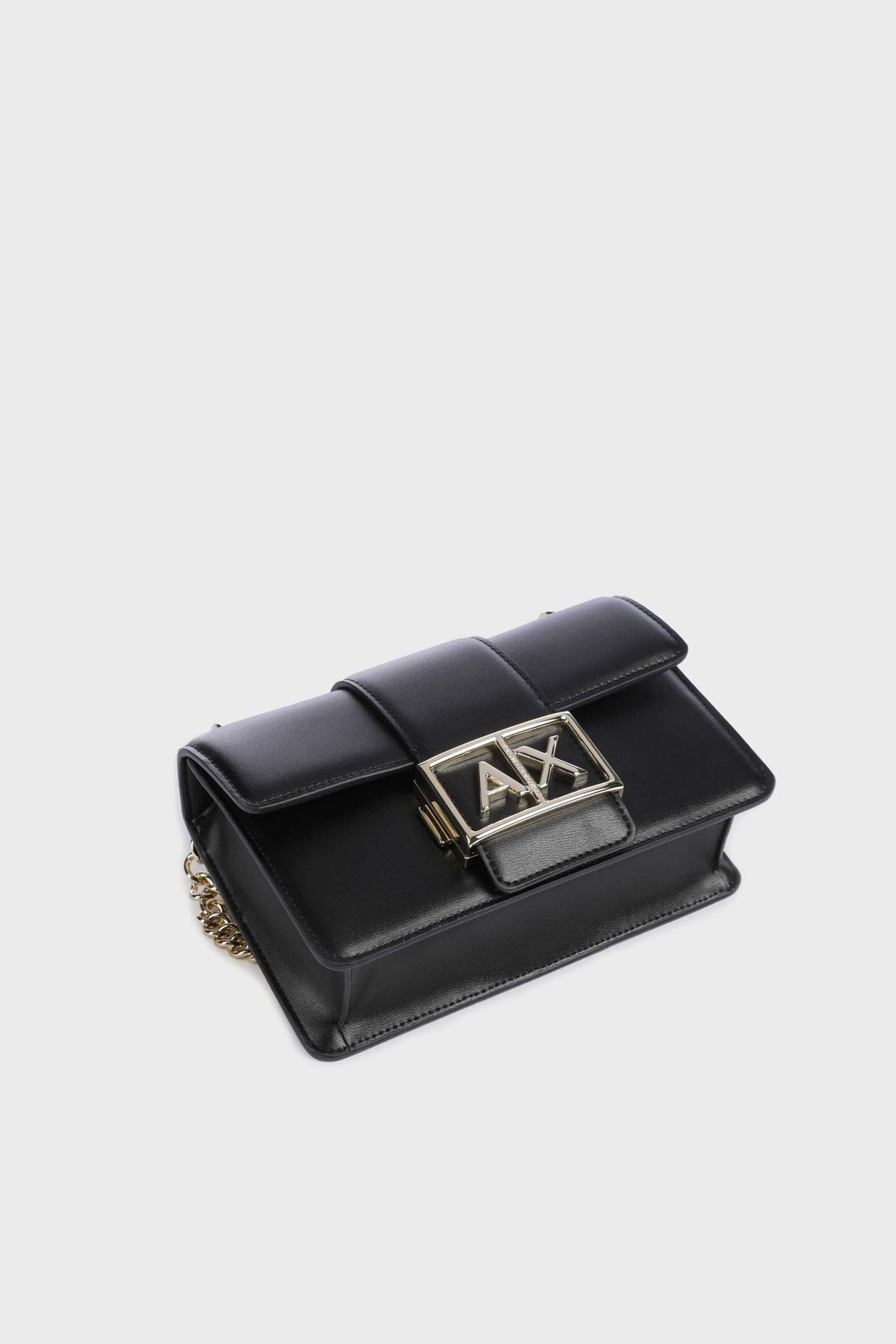 کیف شانه ای مشکی زنانه کیسه آرم زنجیره Armani Exchange