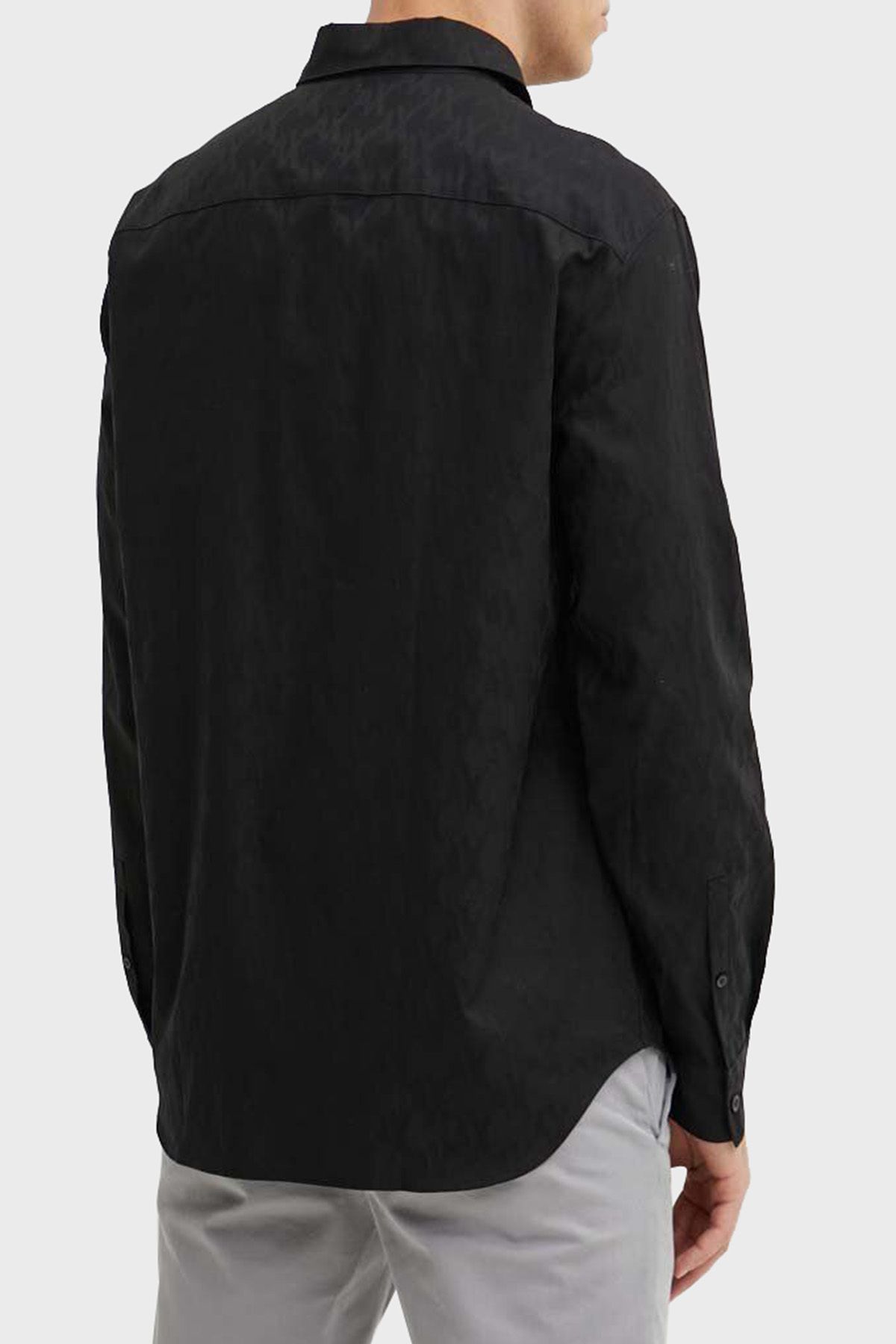 پیراهن / بلوز دکمه دار مشکی مردانه مناسب پنبه 6DZCL1 ZN5XZ 1200 Armani Exchange