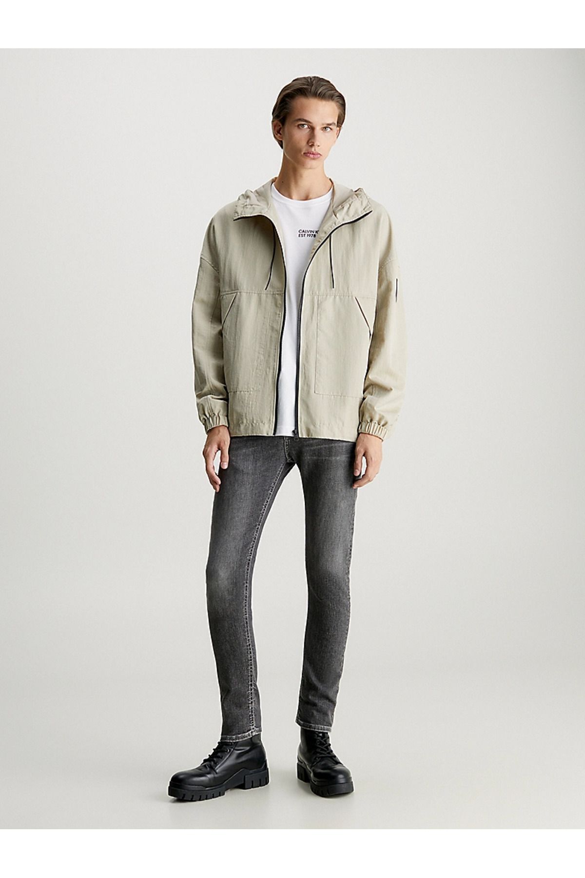 شلوار جین مردانه پارچه کمر نرمال مدل مسطح آبی J30J324199 1BZ Calvin Klein