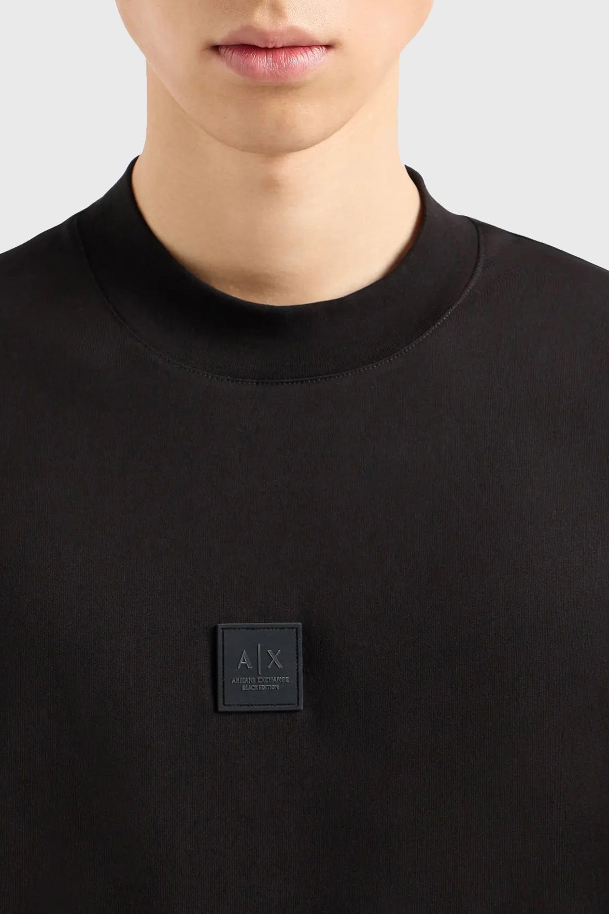 تی شرت مشکی مردانه دوچرخه پنبه ای Yaka T پیراهن Tring XM000118 AF10361 UC001 Armani Exchange