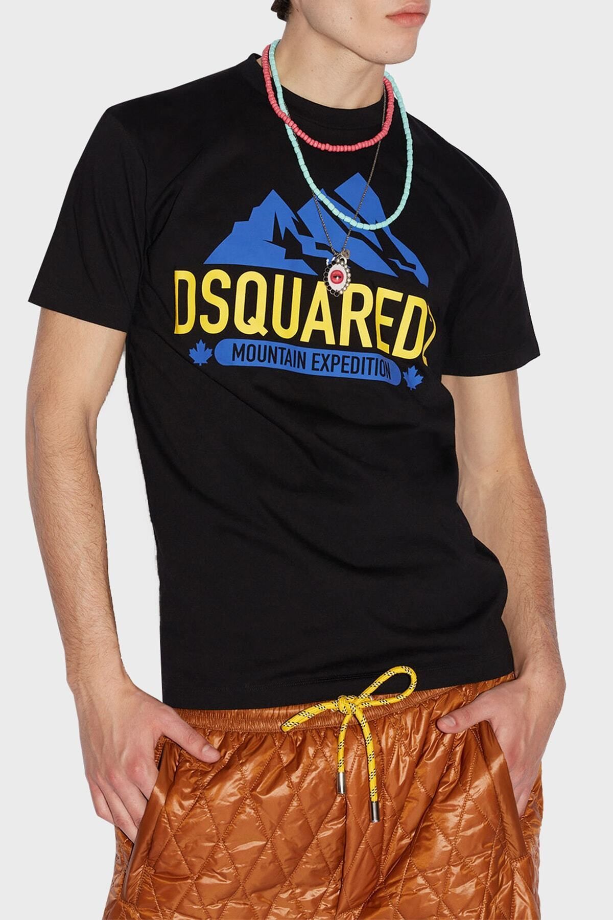 تی شرت مردانه یقه ای با تناسب راحت نخی S71gd1220 S23009 900 DSquared2