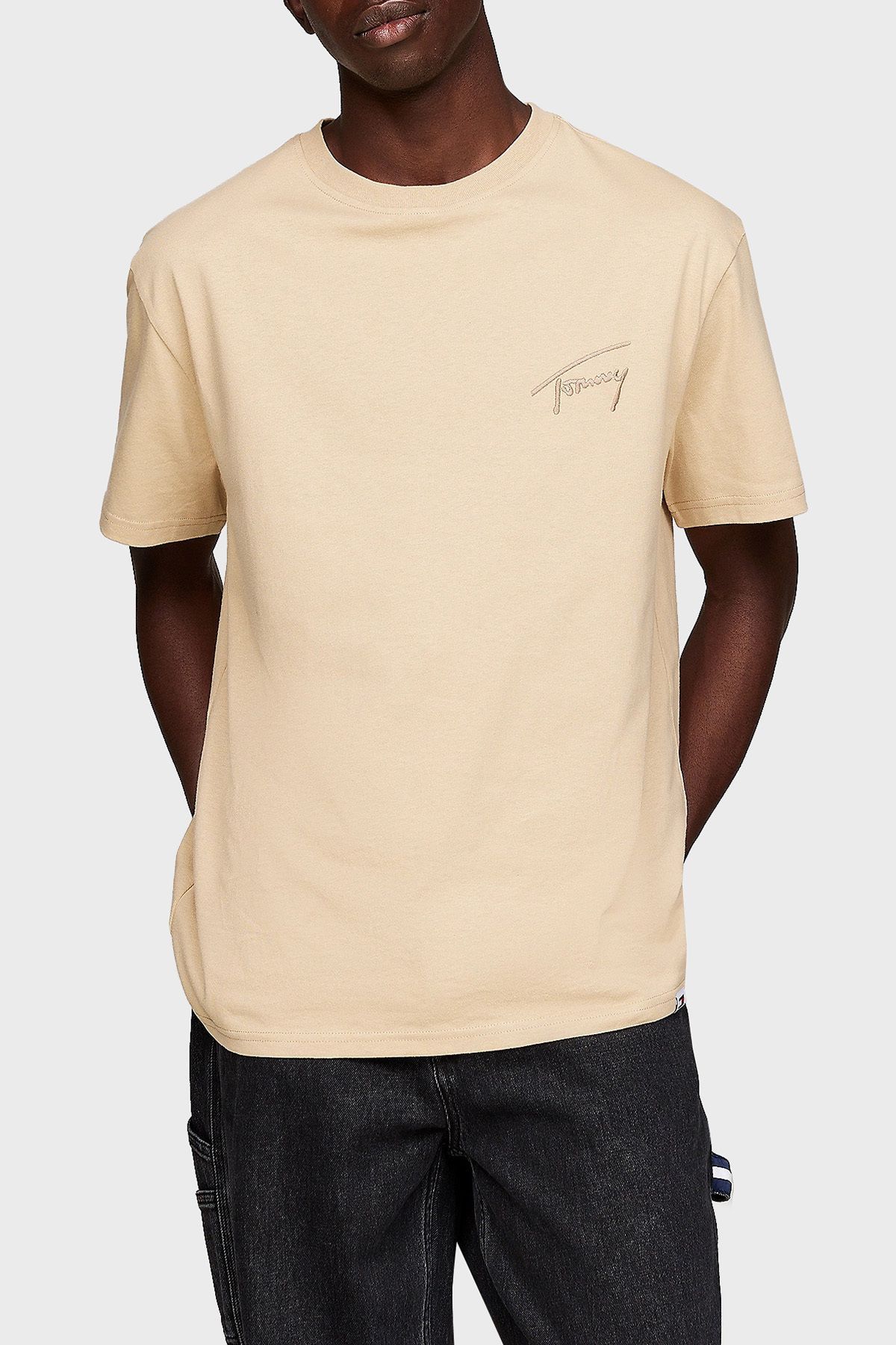 تی شرت نود مردانه 100 ٪ دوچرخه پنبه ای Yaka Tring DM0DM17994 AB9 Tommy Jeans
