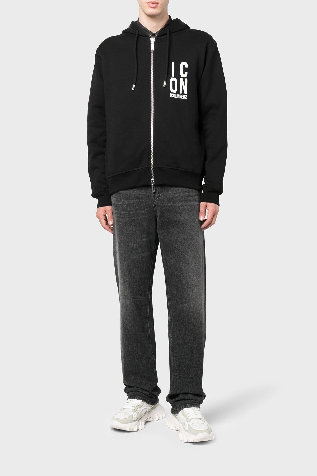 سویشرت مشکی مردانه پنبه ای آرام و مناسب تر عرق 900 DSquared2