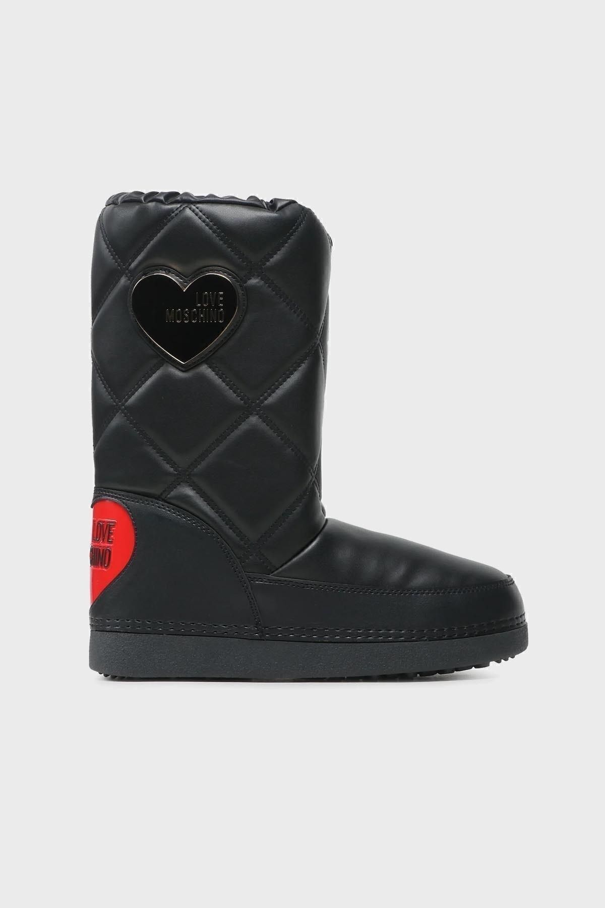 چکمه های برفی بند کشی آرم مقاوم در برابر آب SNOW Boots JA24172G1HIT7000 Love Moschino