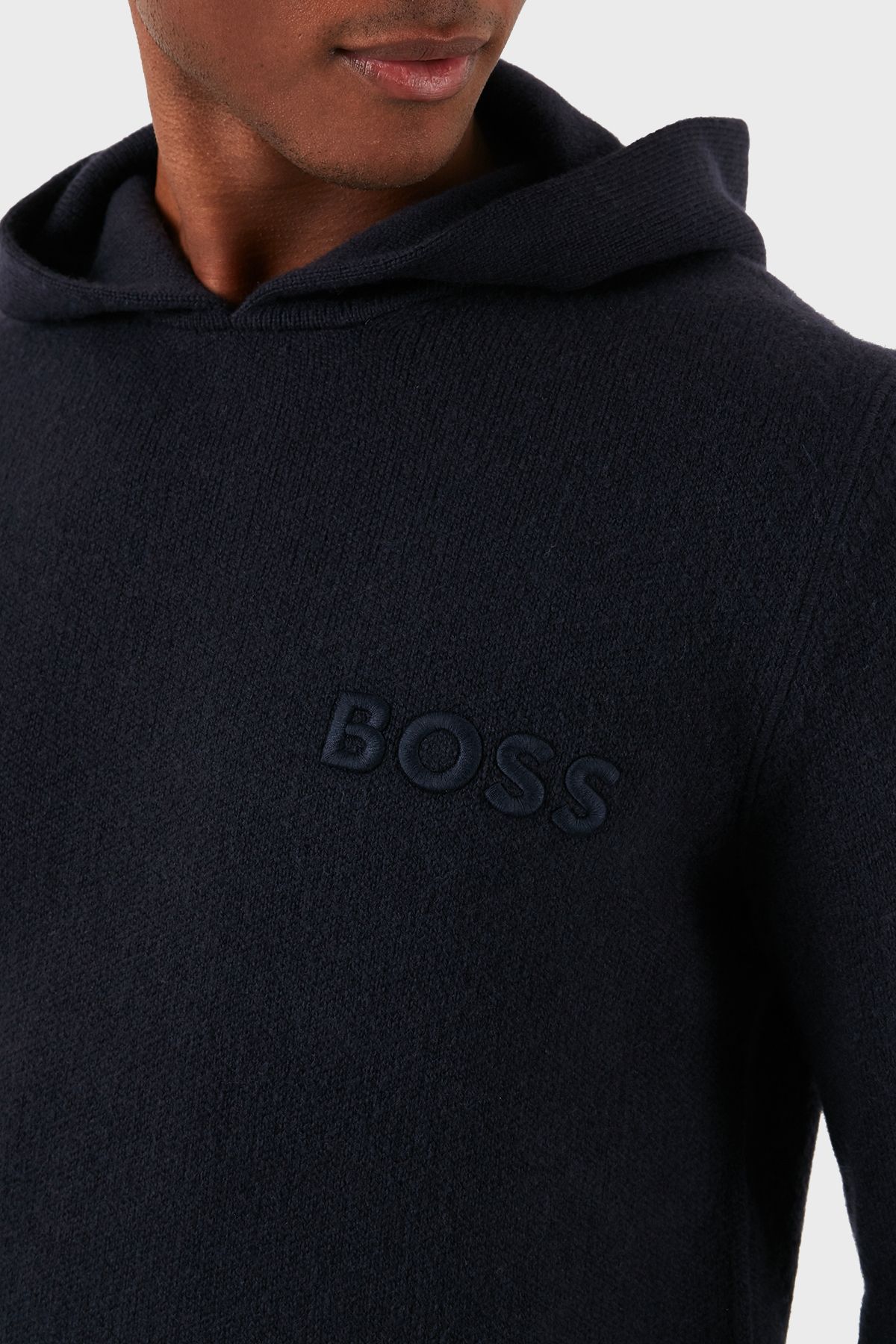 پلیور آبی مردانه ژاکت به طور مرتب و پشمی 404 BOSS