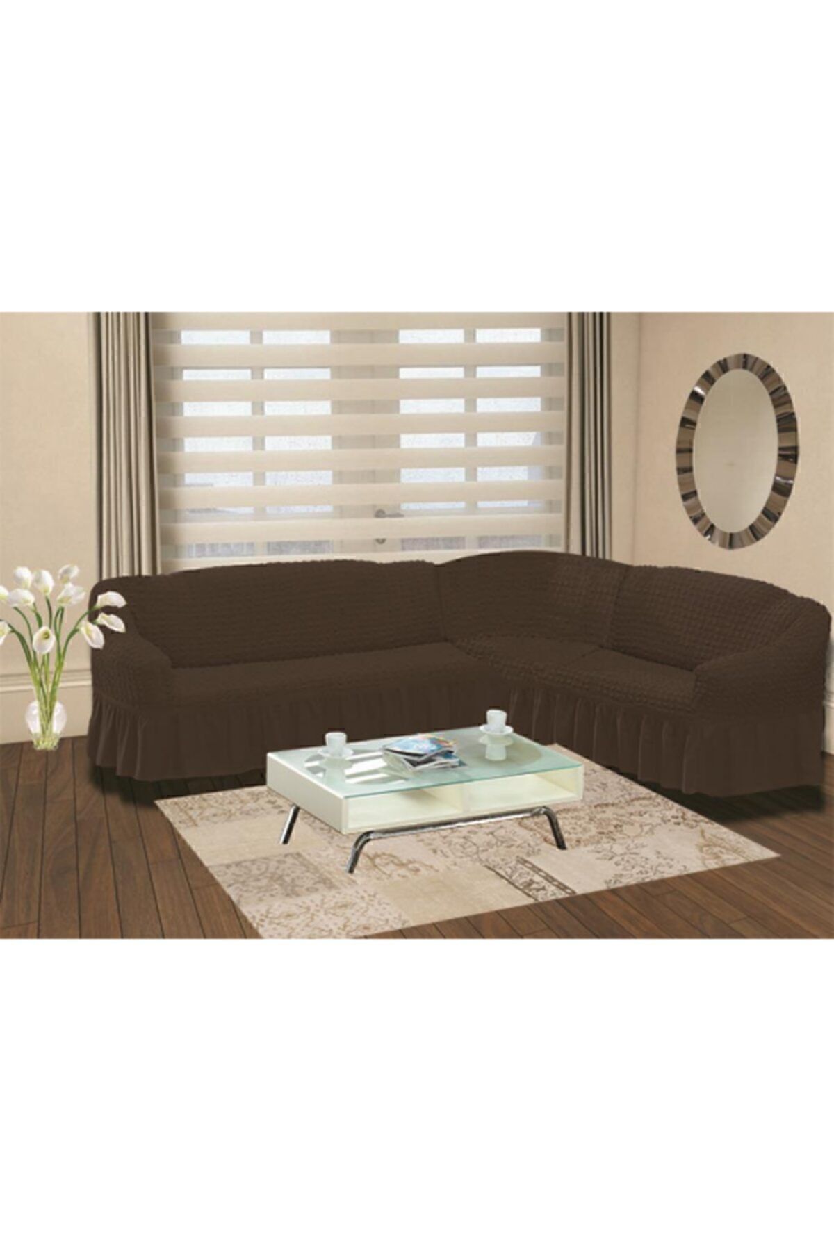 روکش مبل چند رنگ گوشه سمت راست پوشش صندلی پنبه ای Karna Home