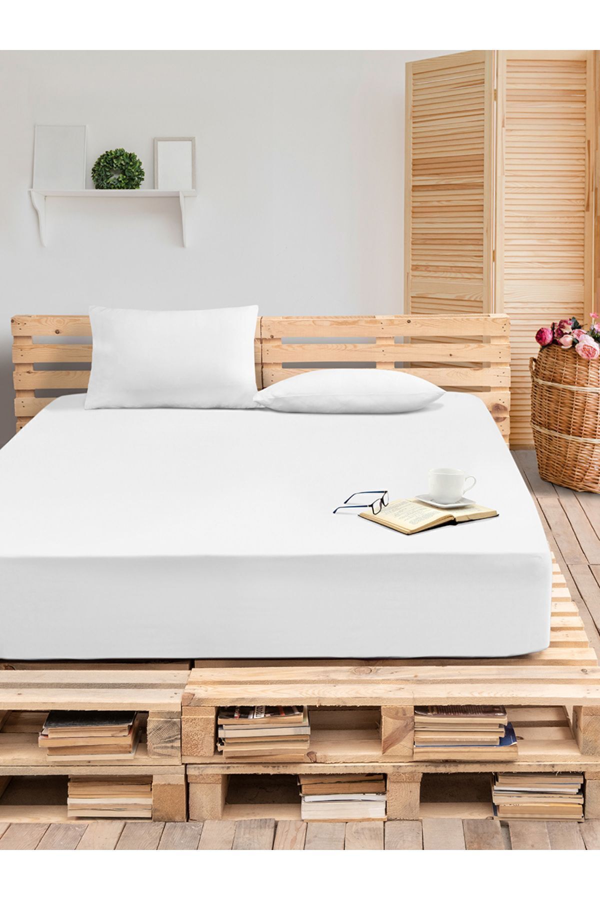 ست ملحفه دو نفره سفید Ranforce ورق های تایر دوتایی 160x200 سانتی متر Karna Home