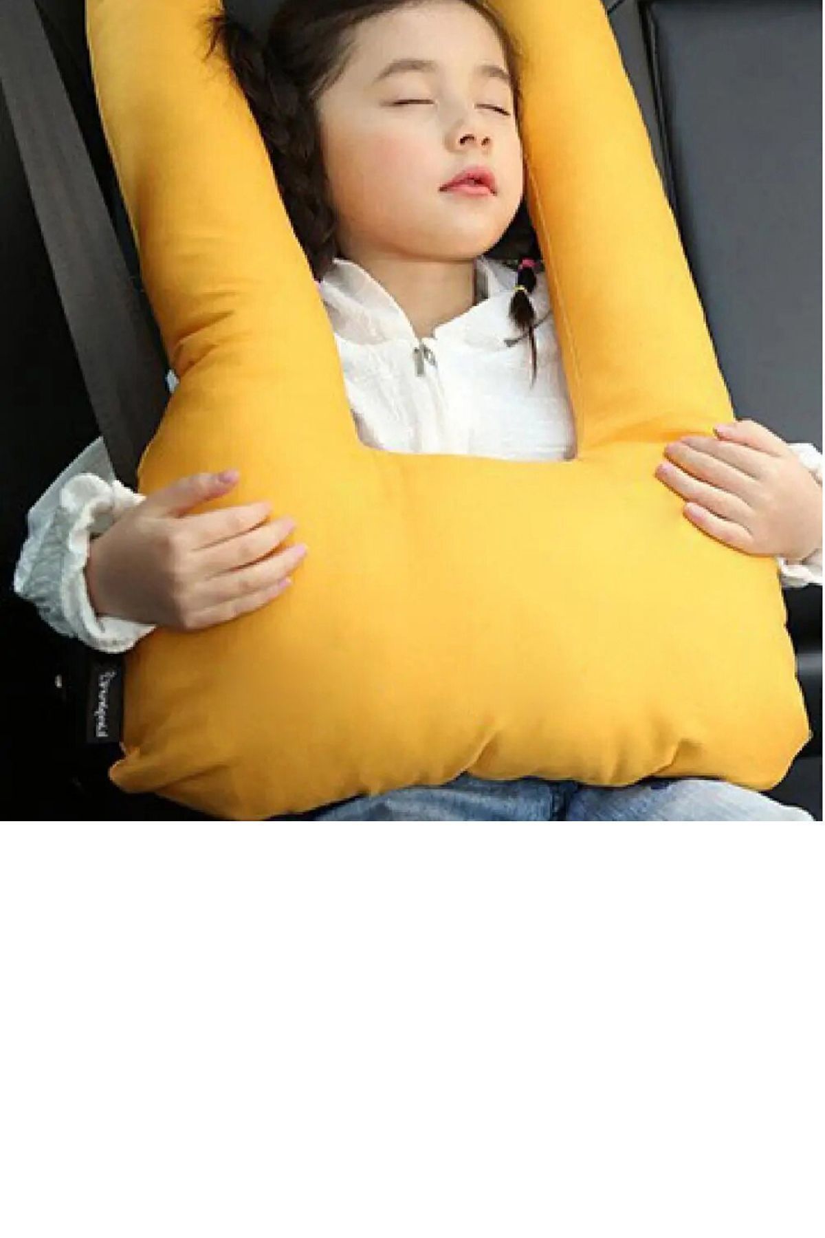 Bundeba-Pillow Yellow Kids Safety Belt Pillow Organizer Auto Seat Belt Holder Organizer Pillow Yellow 3