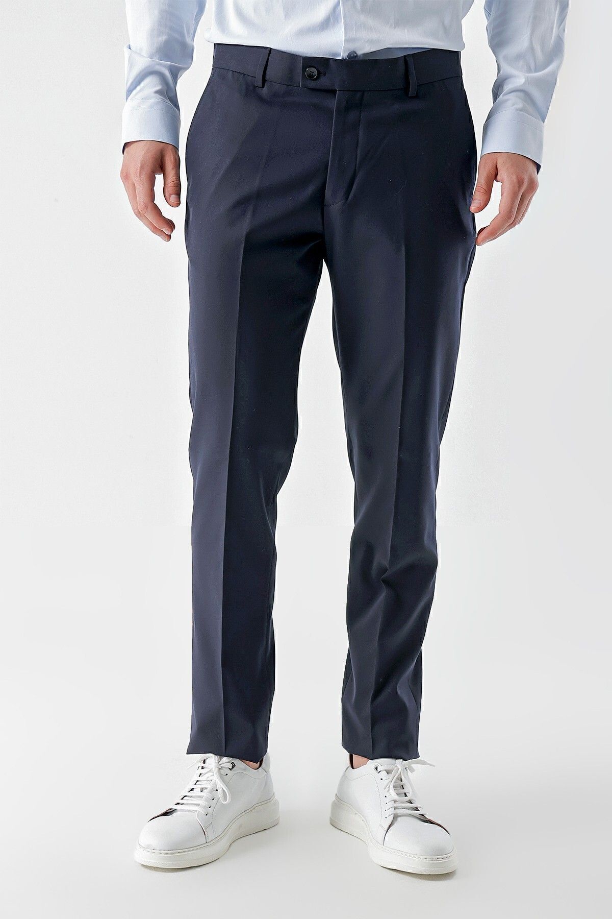 شلوار پارچه ای آبی مردانه الگوی اصلی NAVY 'S SLIM FIT Morven