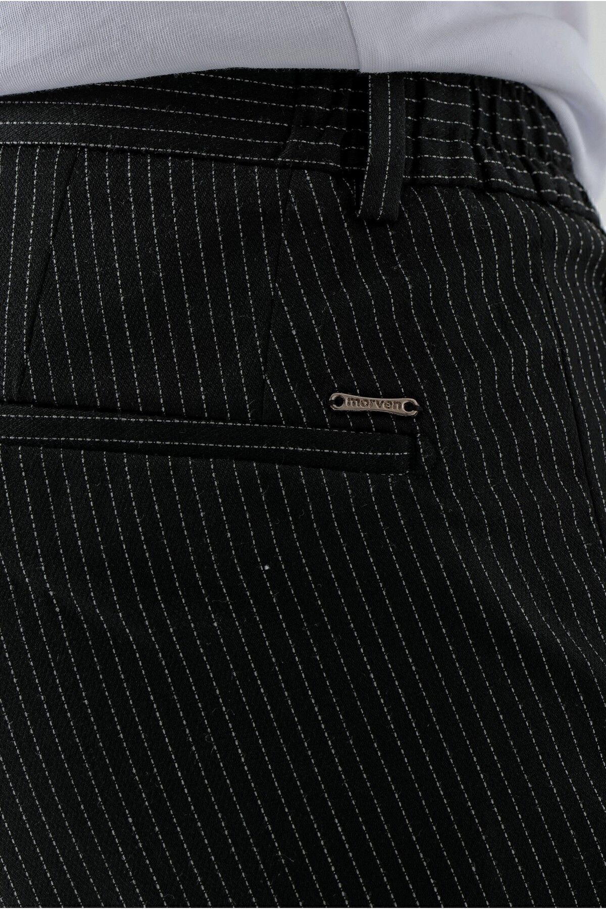 شلوار پارچه ای مشکی مردانه 'S SLIM FIT اورجینال Morven