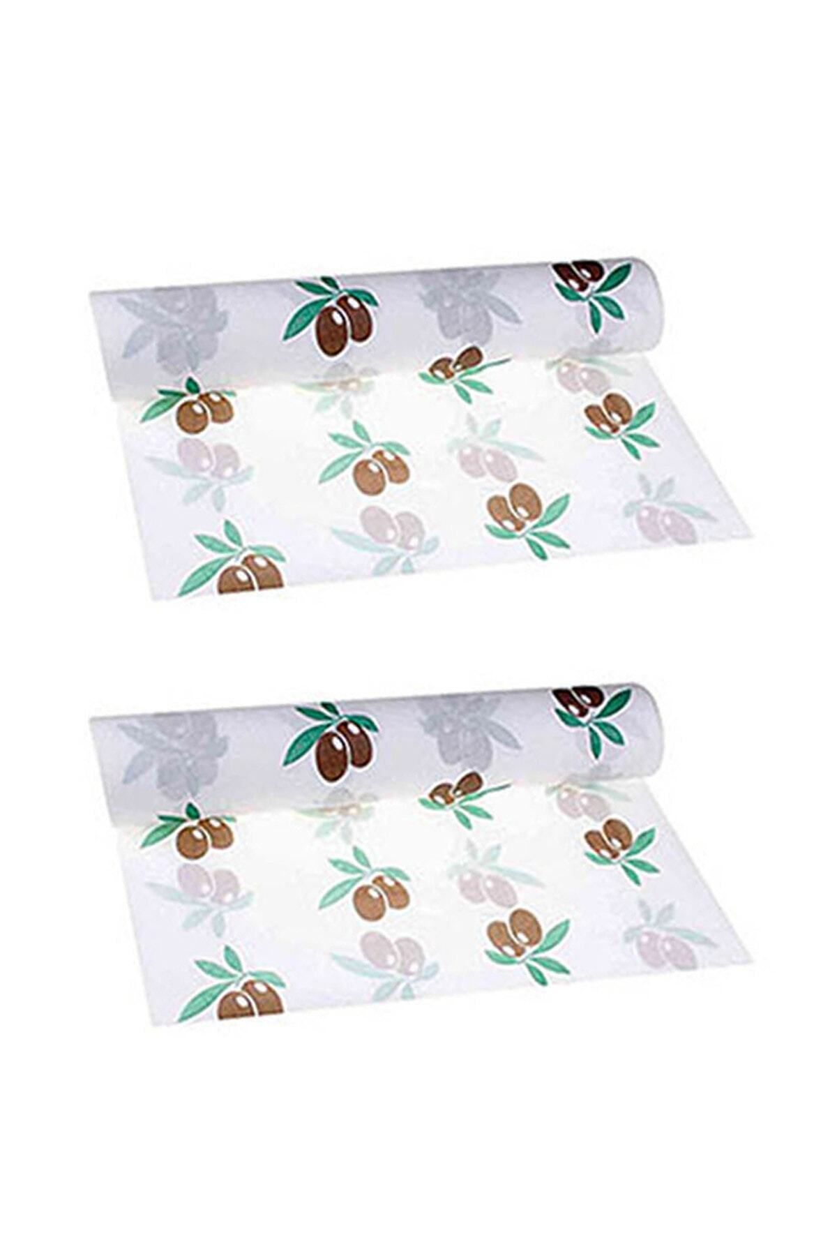 Roll-Up-Roll Paper Tablecloth Olive Patterned 100 X 150 cm 16 Sheets 2 Pieces 1