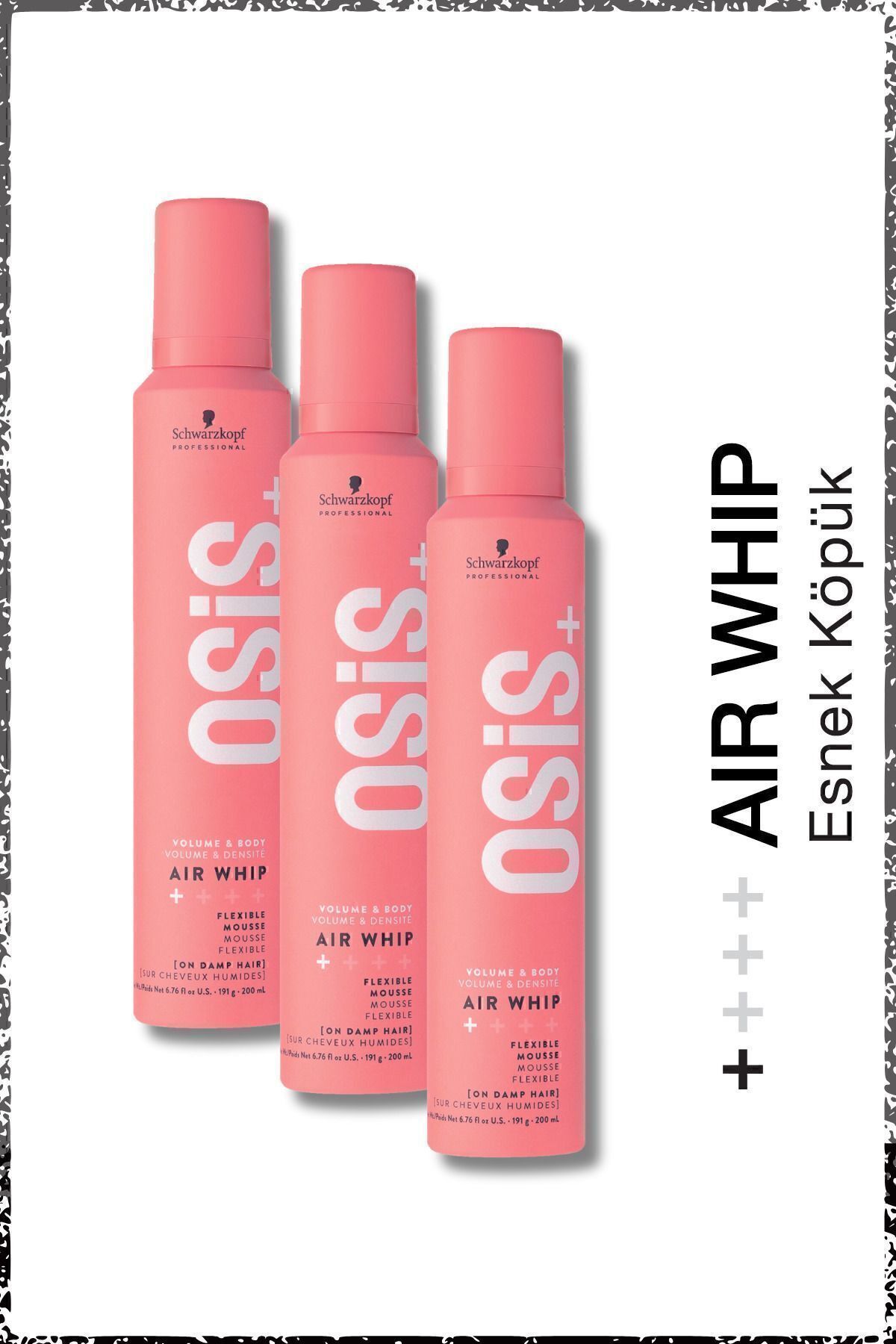 فوم فلکسیبل Air Whip حجم و نگهداری 200ml x 3 عدد 
