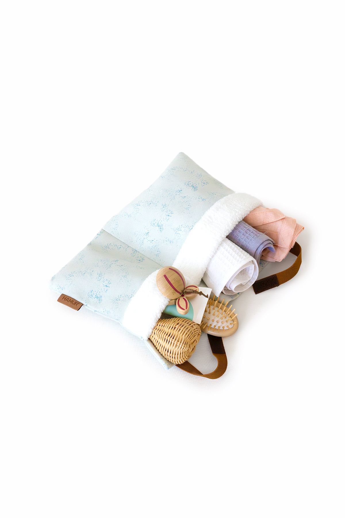 HAMUR Pratik Askılı Organizer Bebek Arabası Beşik Kenar Fluffy Organizer Solid Çağla Yeşili fotoğrafı 2 (önizleme)