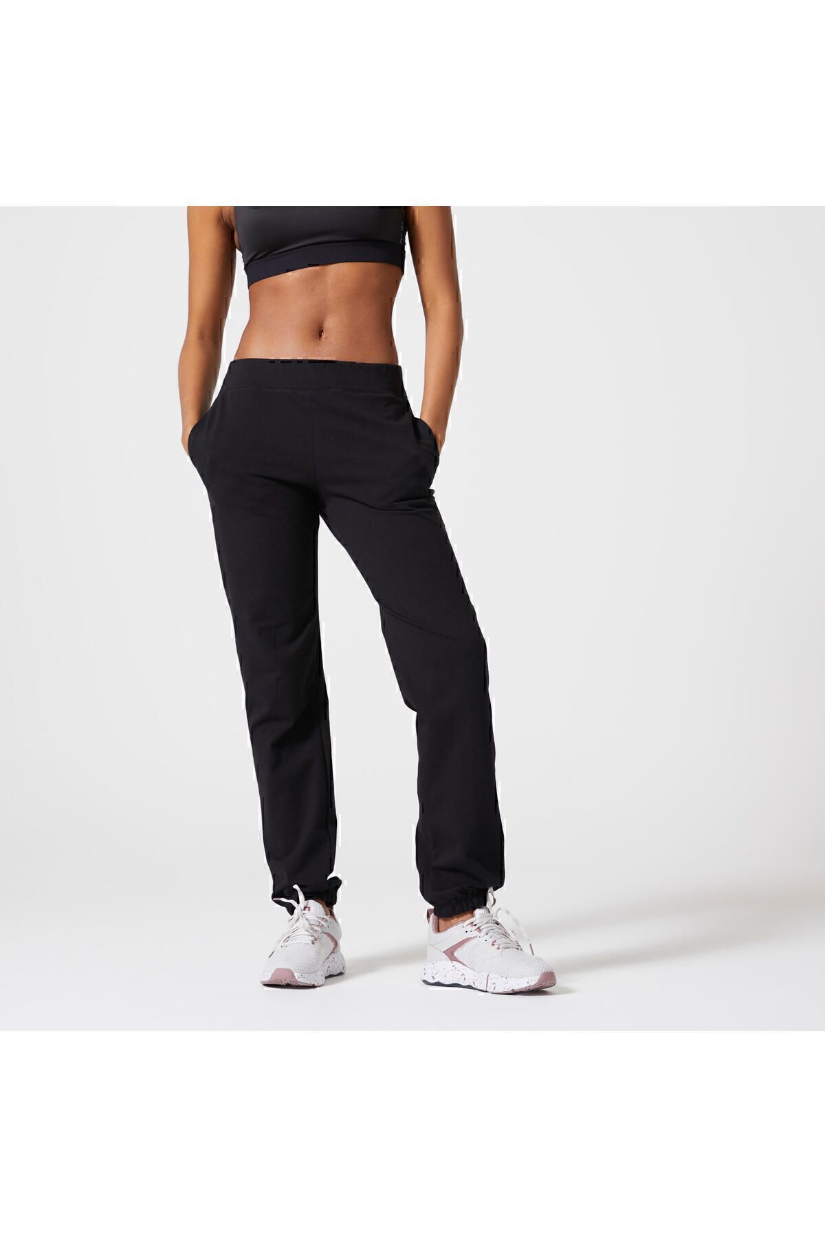 Decathlon Kadın Siyah Regular Eşofman Altı 100 - Fitness