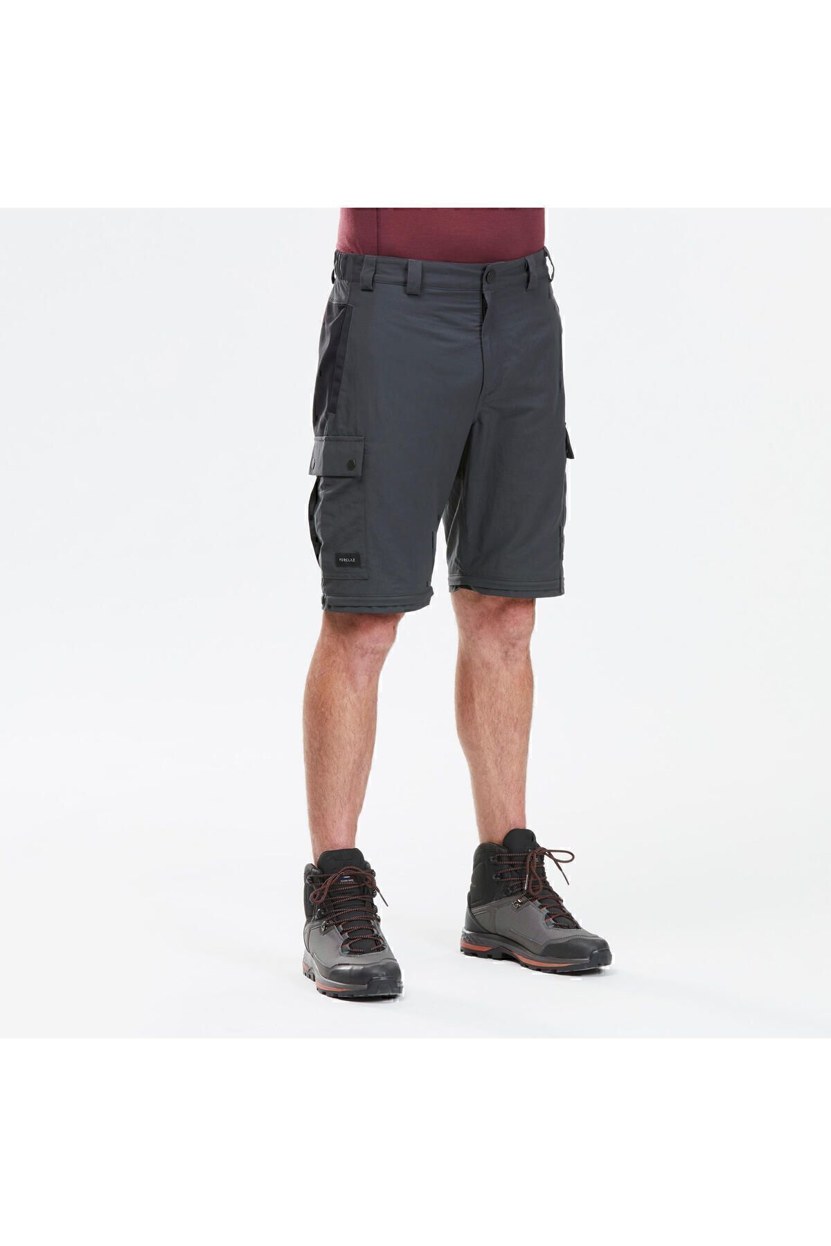 Decathlon شلوار پیاده روی مدولار مردانه ۲ در ۱ - خاکستری Mt100