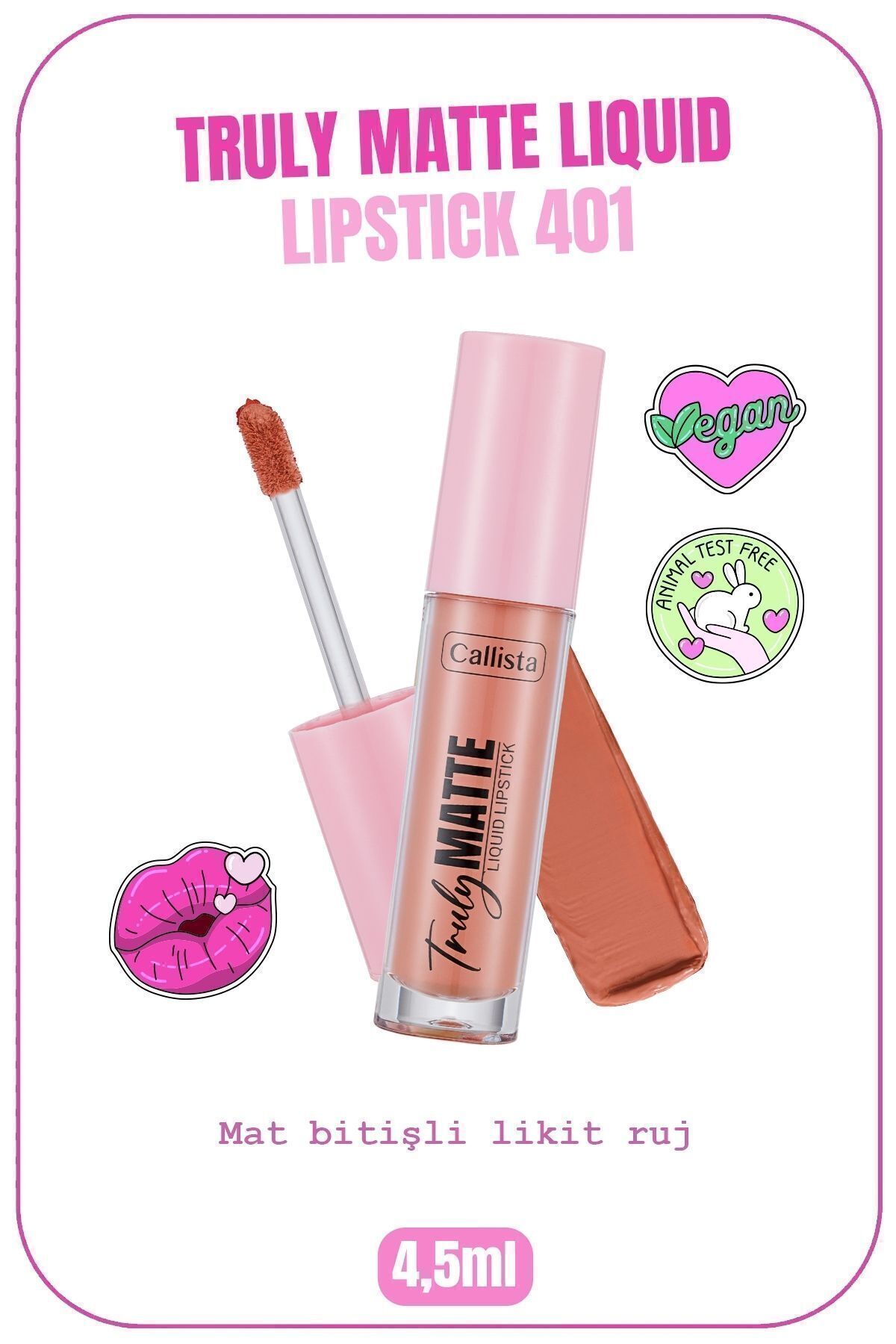 Truly Matte Liquid Lipstick Mat Likit Ruj 401 Barely There - Nude — قهوه‌ای LST TRULY MATTE — تصویر 1 از 4